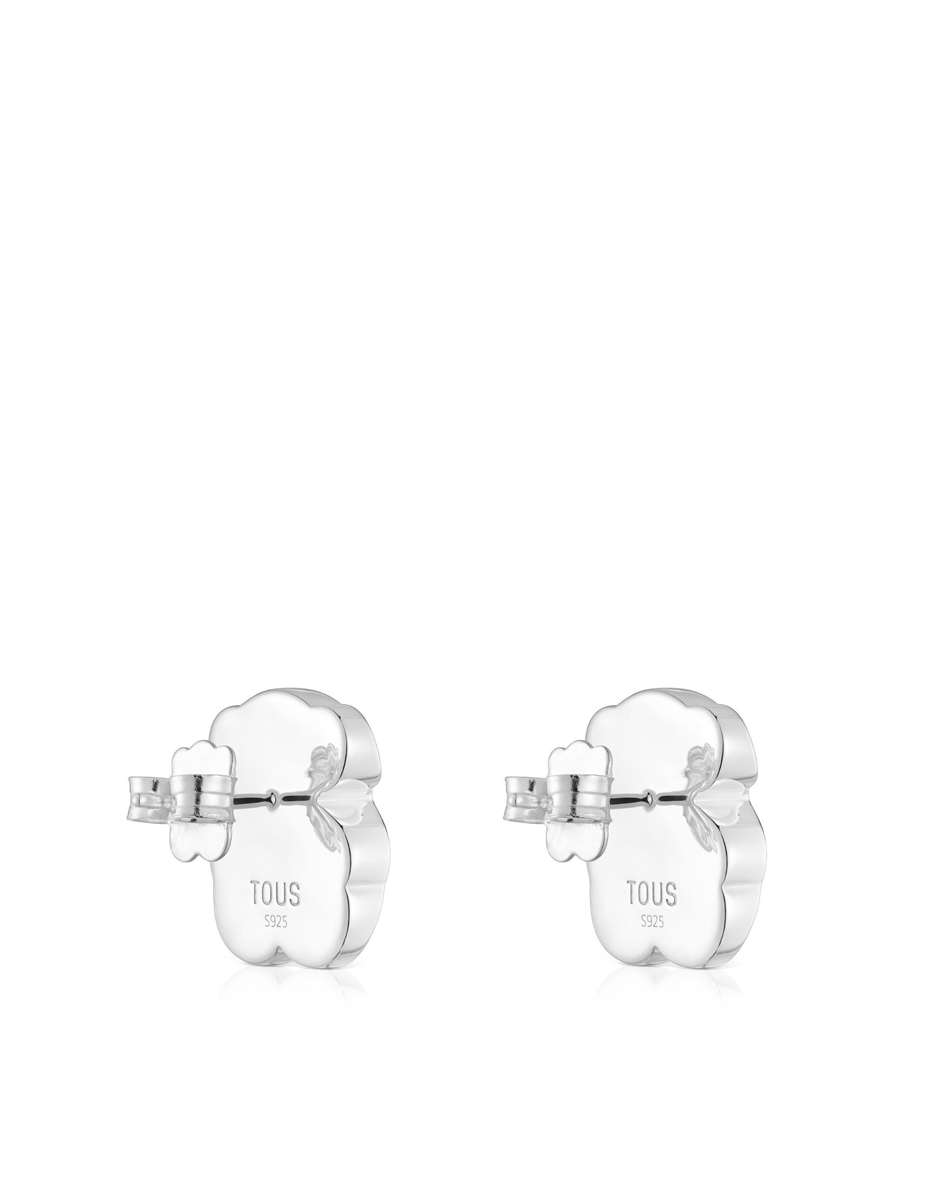 Brincos Icon Cor Urso de Prata e Madrepérola 16 Mm Branco-3