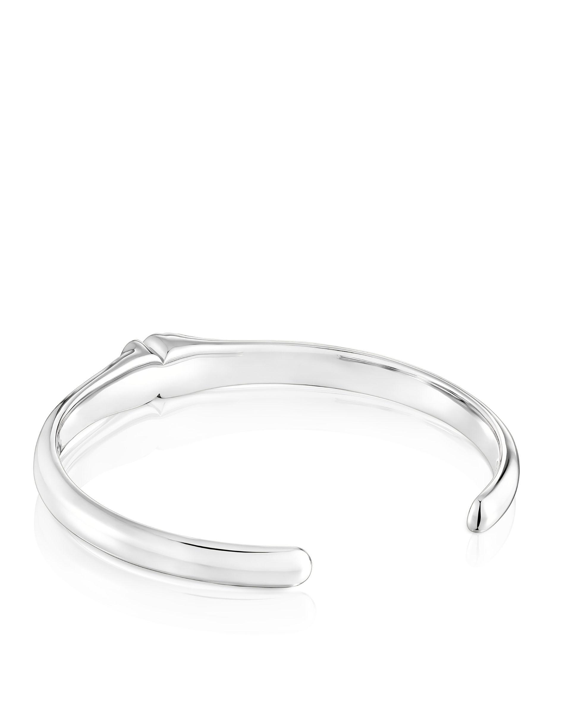 Bracelete Escrava Icon Color de Prata com Urso em Ónix 10 Mm Preto-3