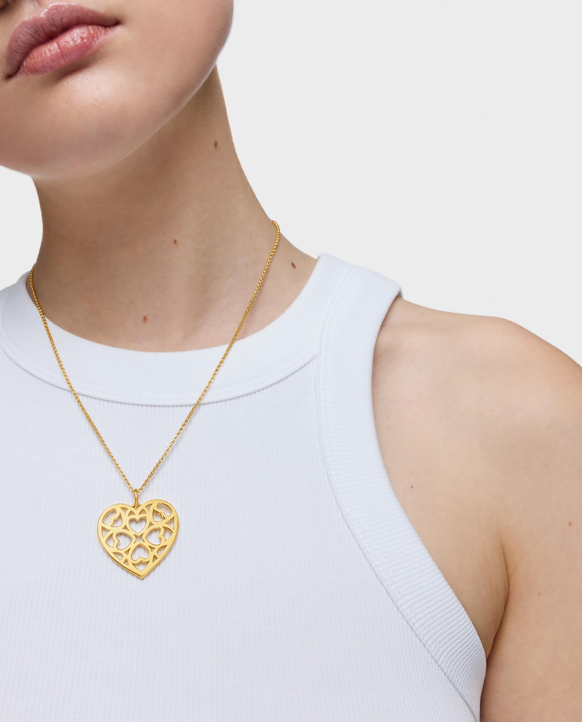 Pingente Medallions Coração Banhado em Ouro 18 kt sobre Prata Ouro-4