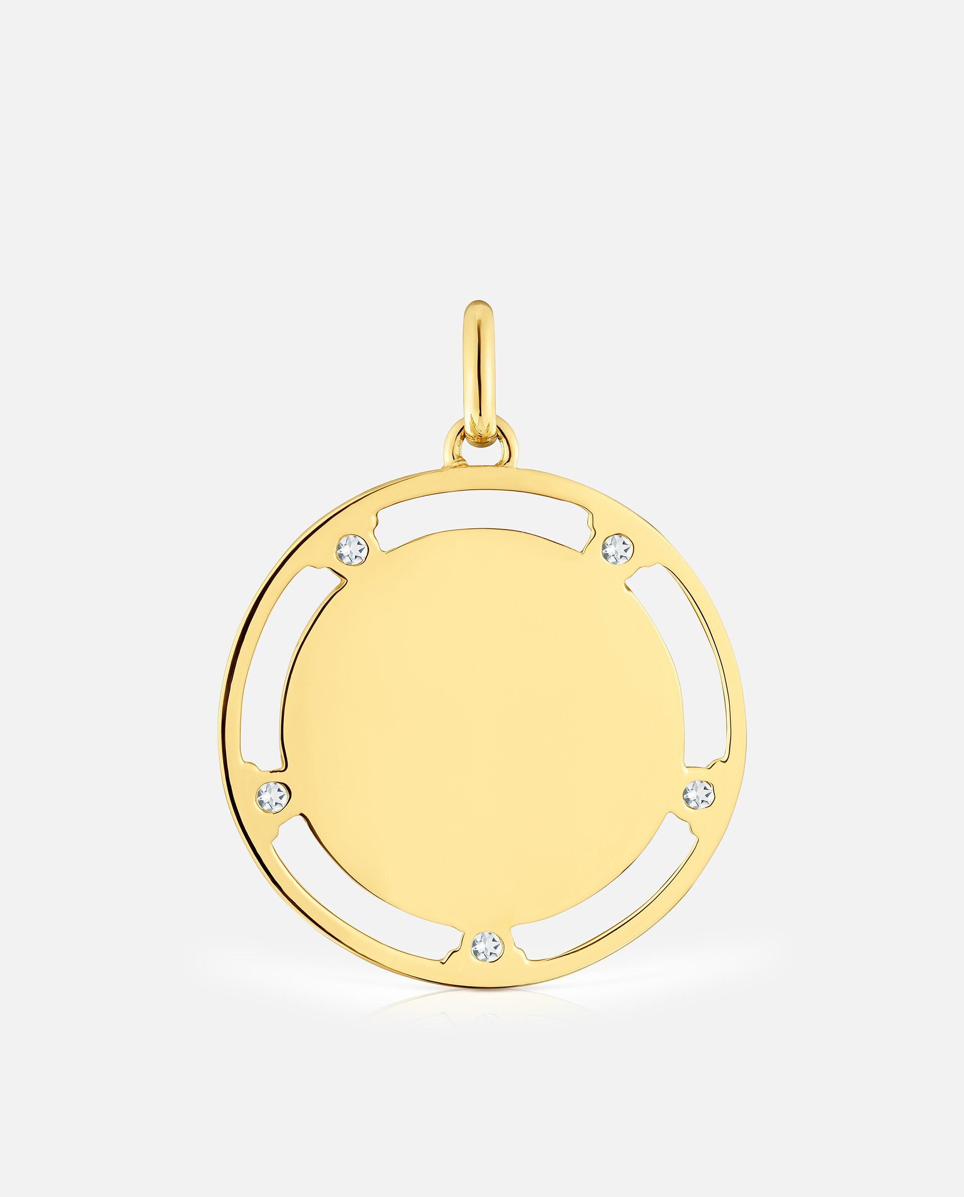 Pendente Basics Banhado em Ouro 18 Kt Sobre Prata e Topázios Branco-4