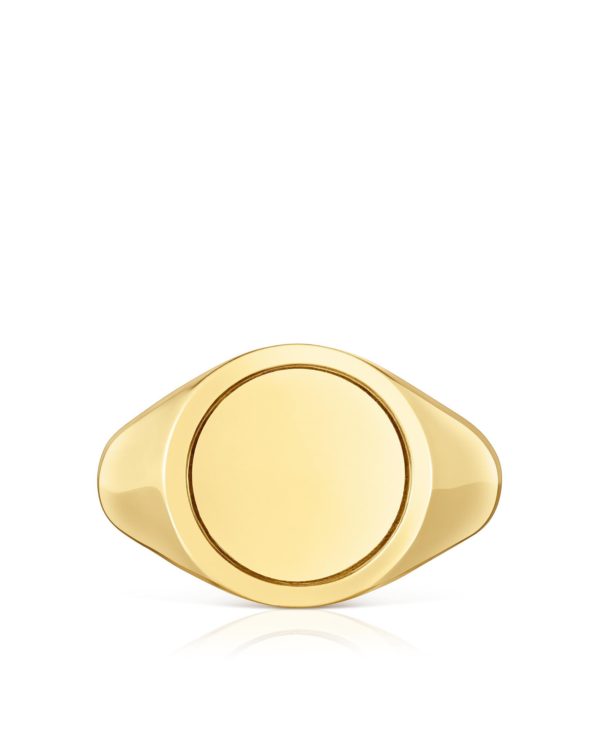 Anel Selo Basics Banhado a Ouro 18 Kt Sobre Prata 14 Mm Dourado-4