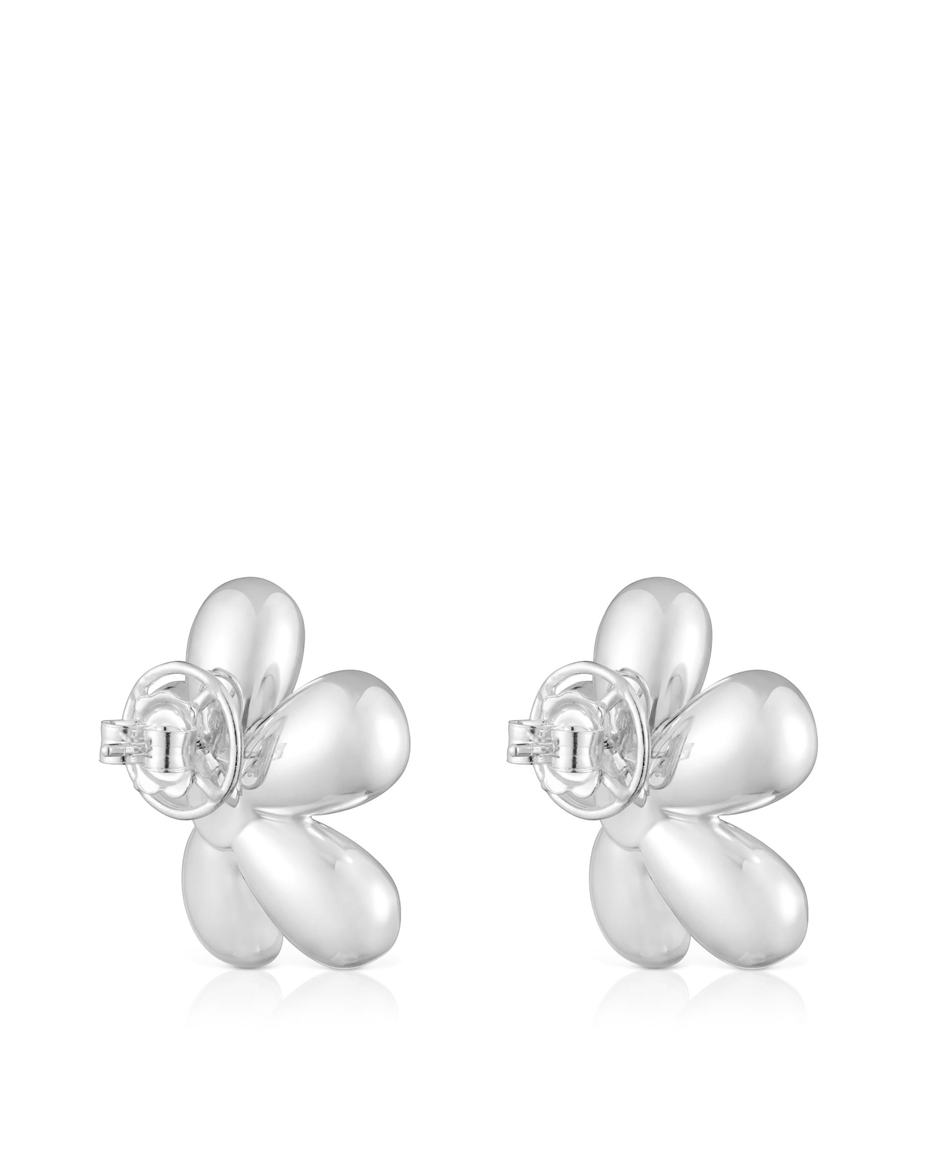 Brincos Daisy Flor Bicolor e Pérolas 27 Mm Branco-3