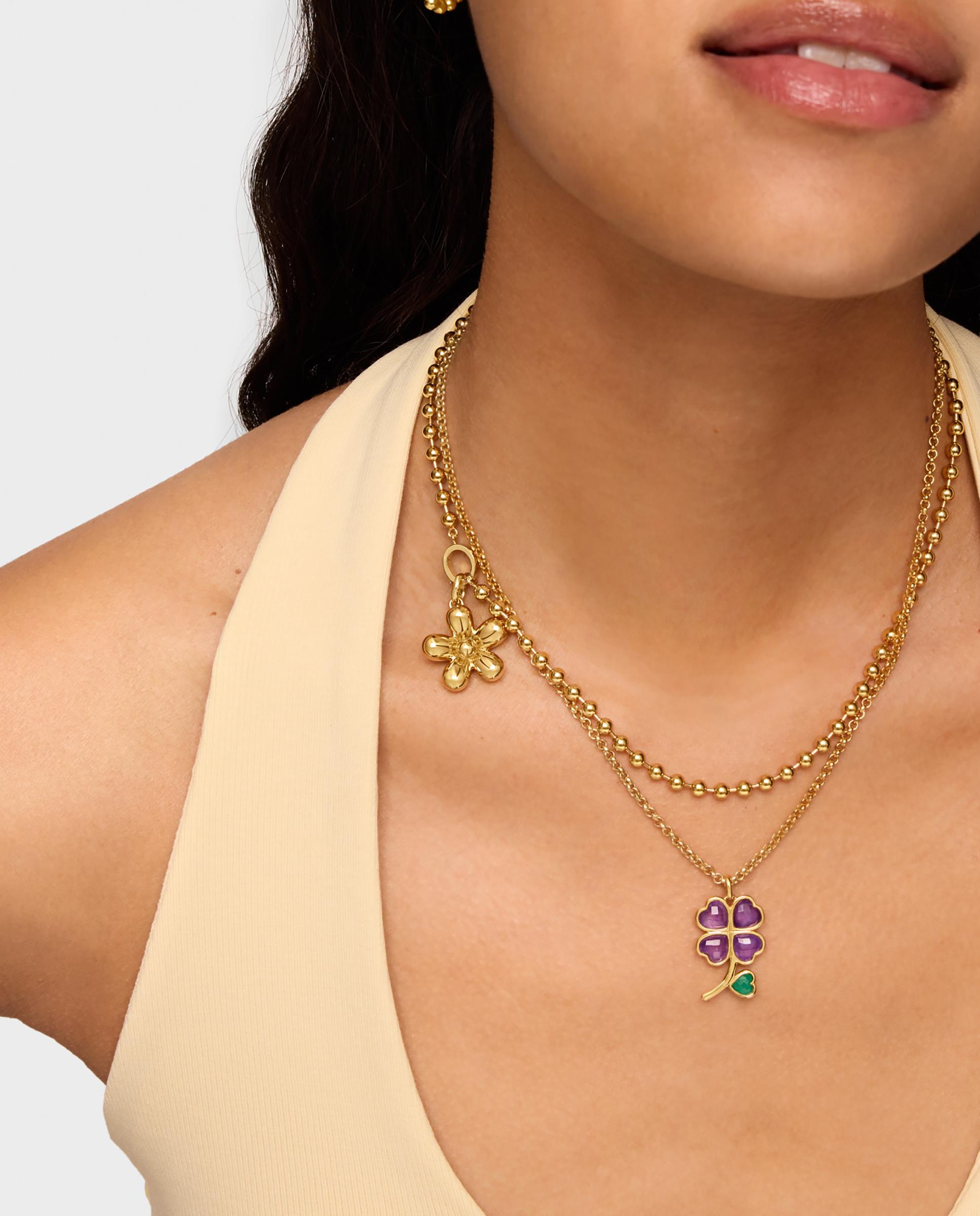 Pendente Daisy Banhado em Ouro de 18 Kt Sobre Prata com Gemas Multicolor-5