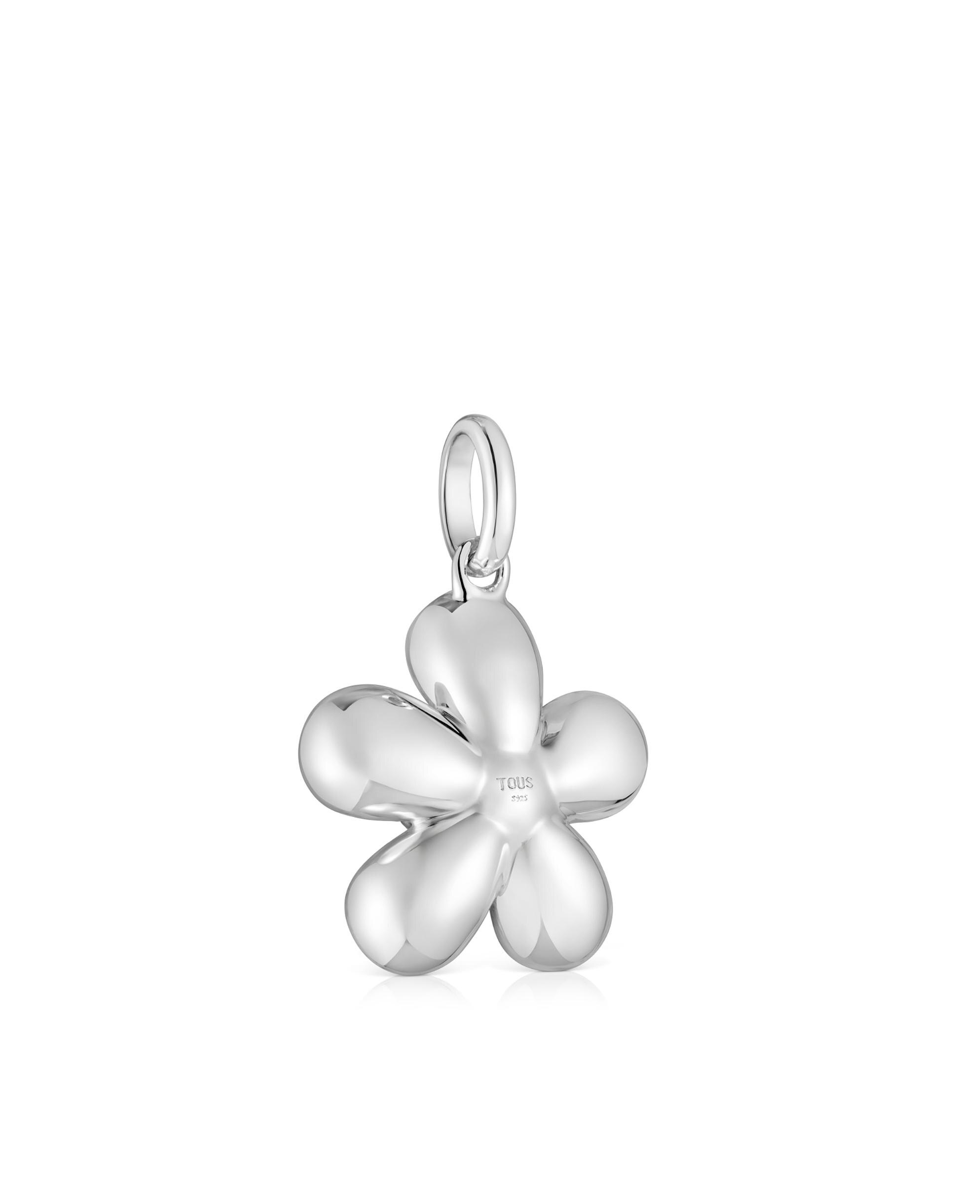 Pendente Daisy Flor Bicolor com Pérola Branco-3