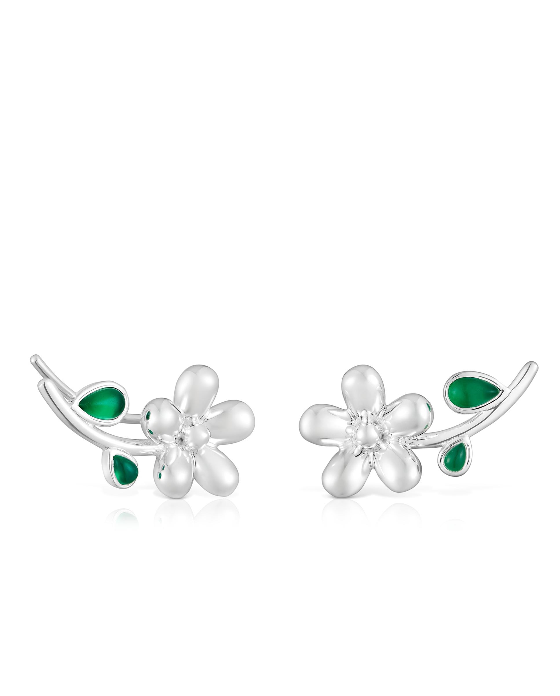 Imagem 0 de Brincos de Gota Daisy de Prata e Calcedónia em Verde