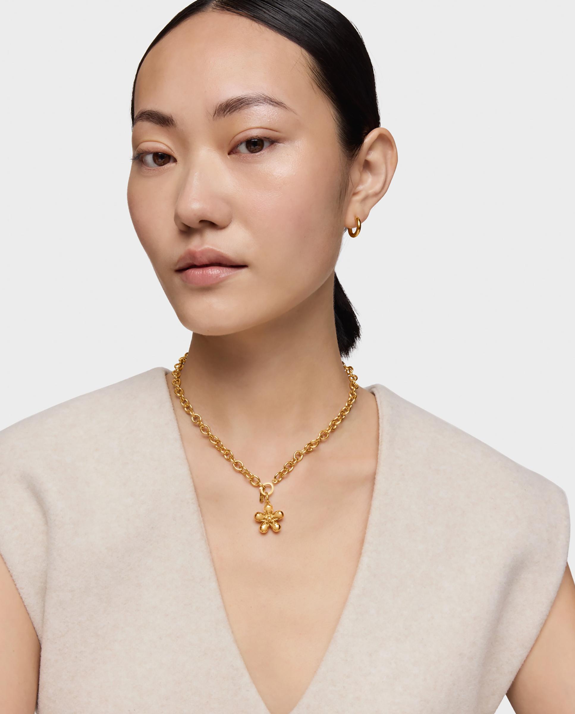 Pendentes Daisy Flor Banhado em Ouro de 18 Kt Sobre Prata Dourado-4