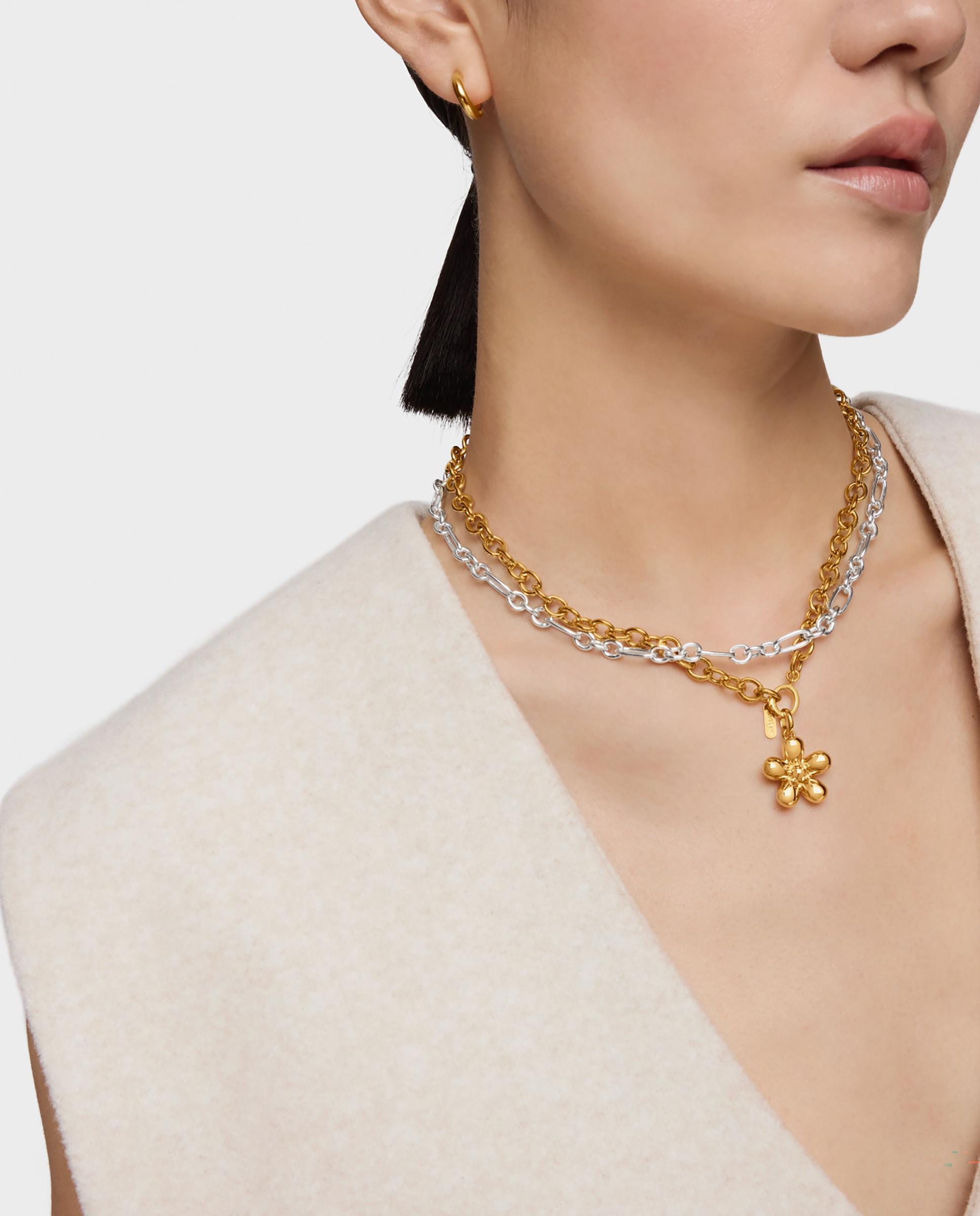 Pendentes Daisy Flor Banhado em Ouro de 18 Kt Sobre Prata Dourado-5