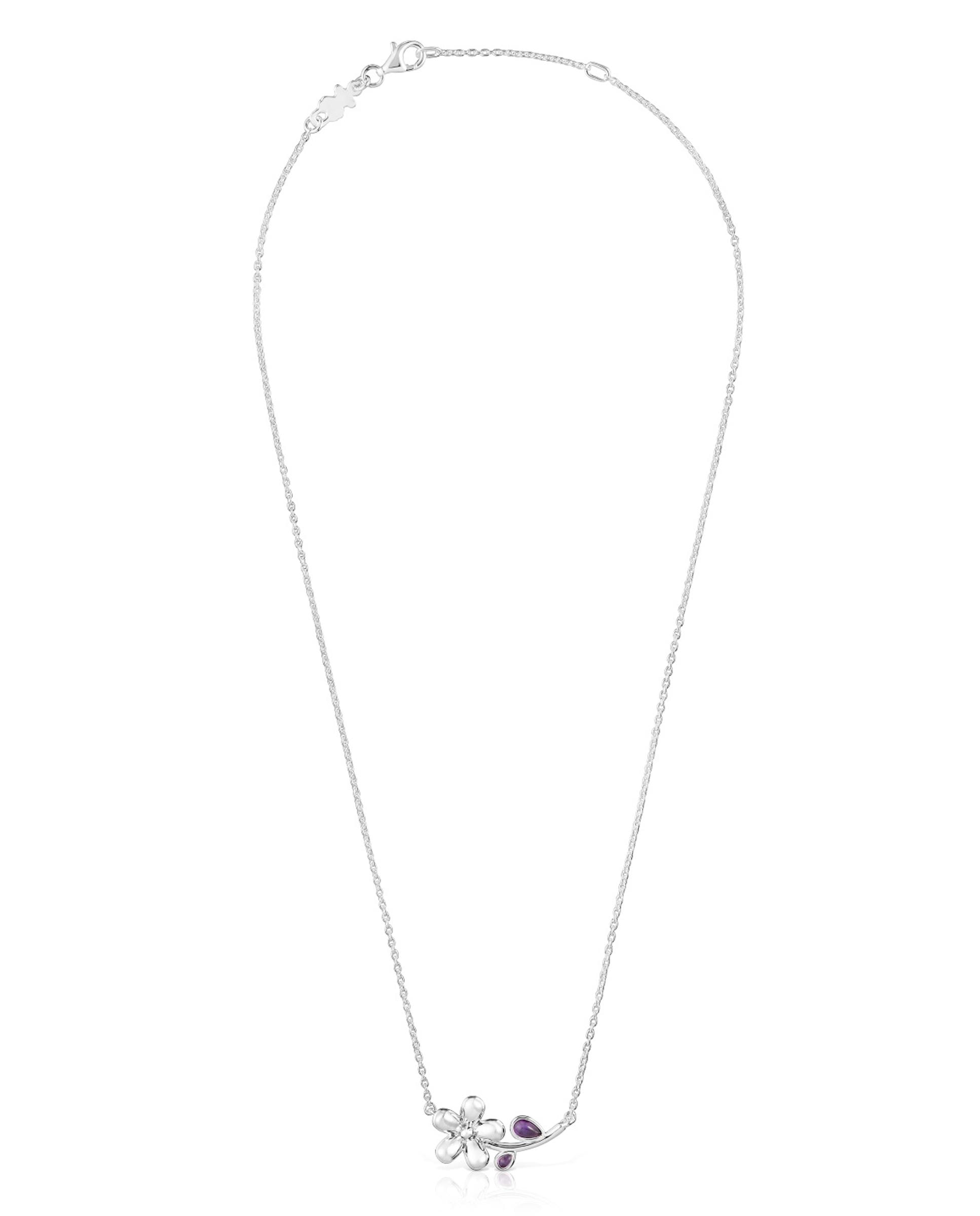Imagem 0 de Colar Curto Daisy de Prata e Ametista