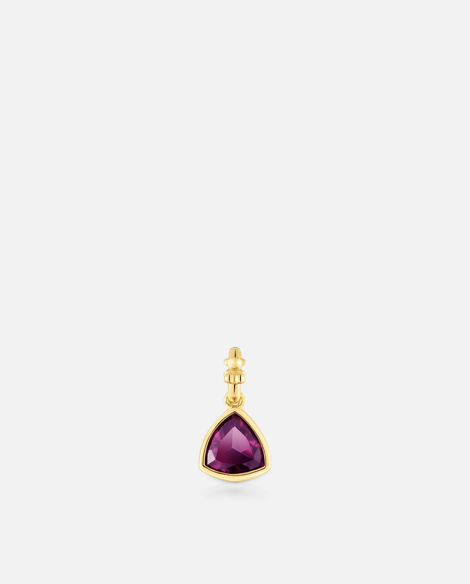 Pendente Medallions Pequeno Banhado em Ouro 18 Kt Sobre Prata com Rodolita Vermelho-1
