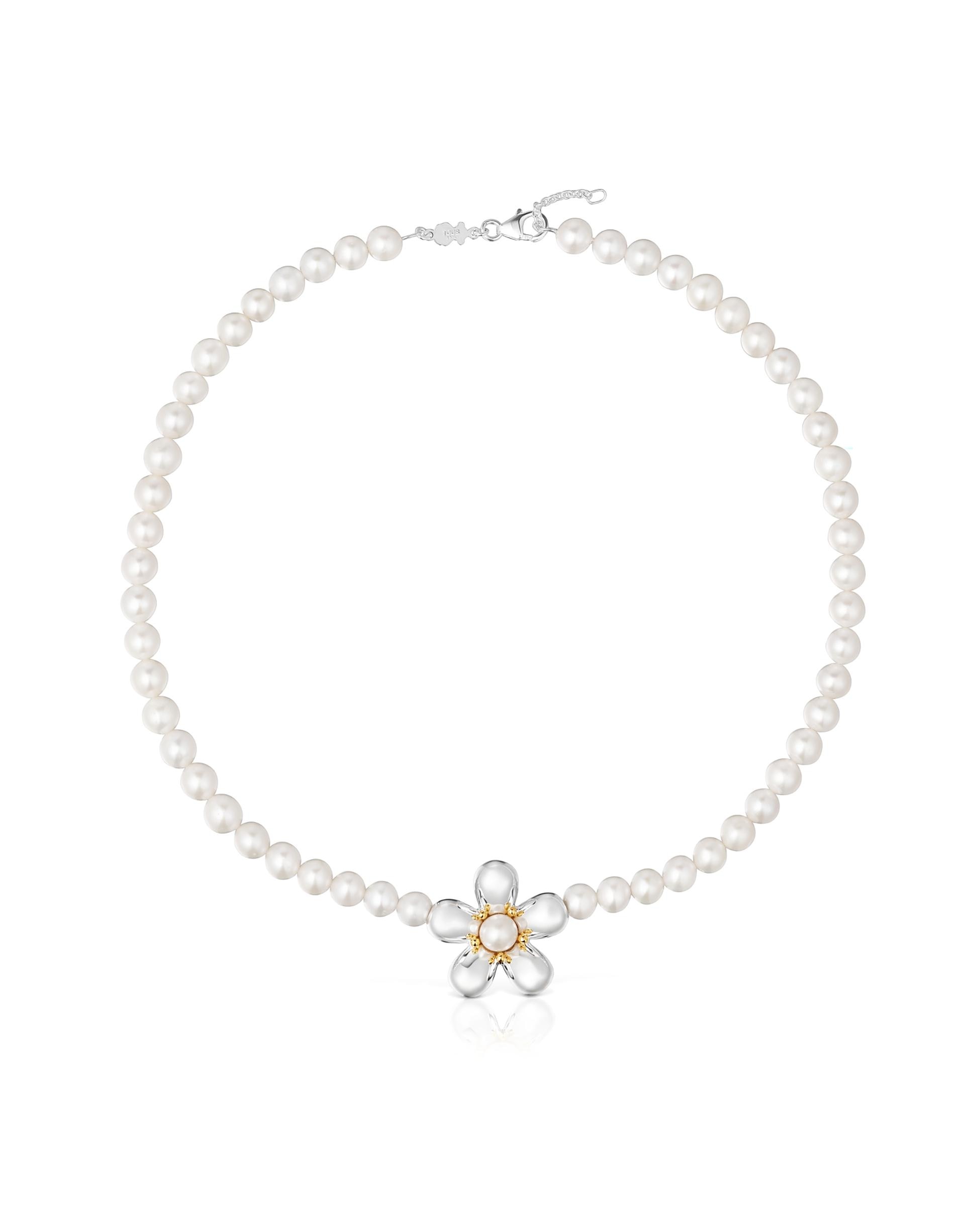 Imagem 0 de Choker Curto Daisy Bicolor e Pérolas