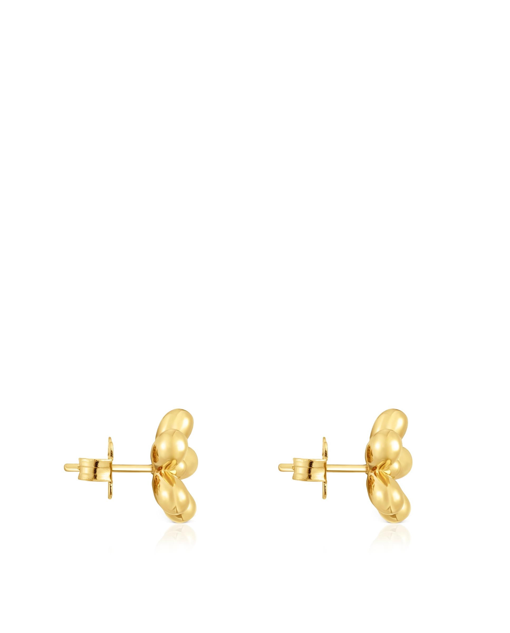 Brincos Daisy Flor Banhados a Ouro de 18 Kt Sobre Prata Dourado-2
