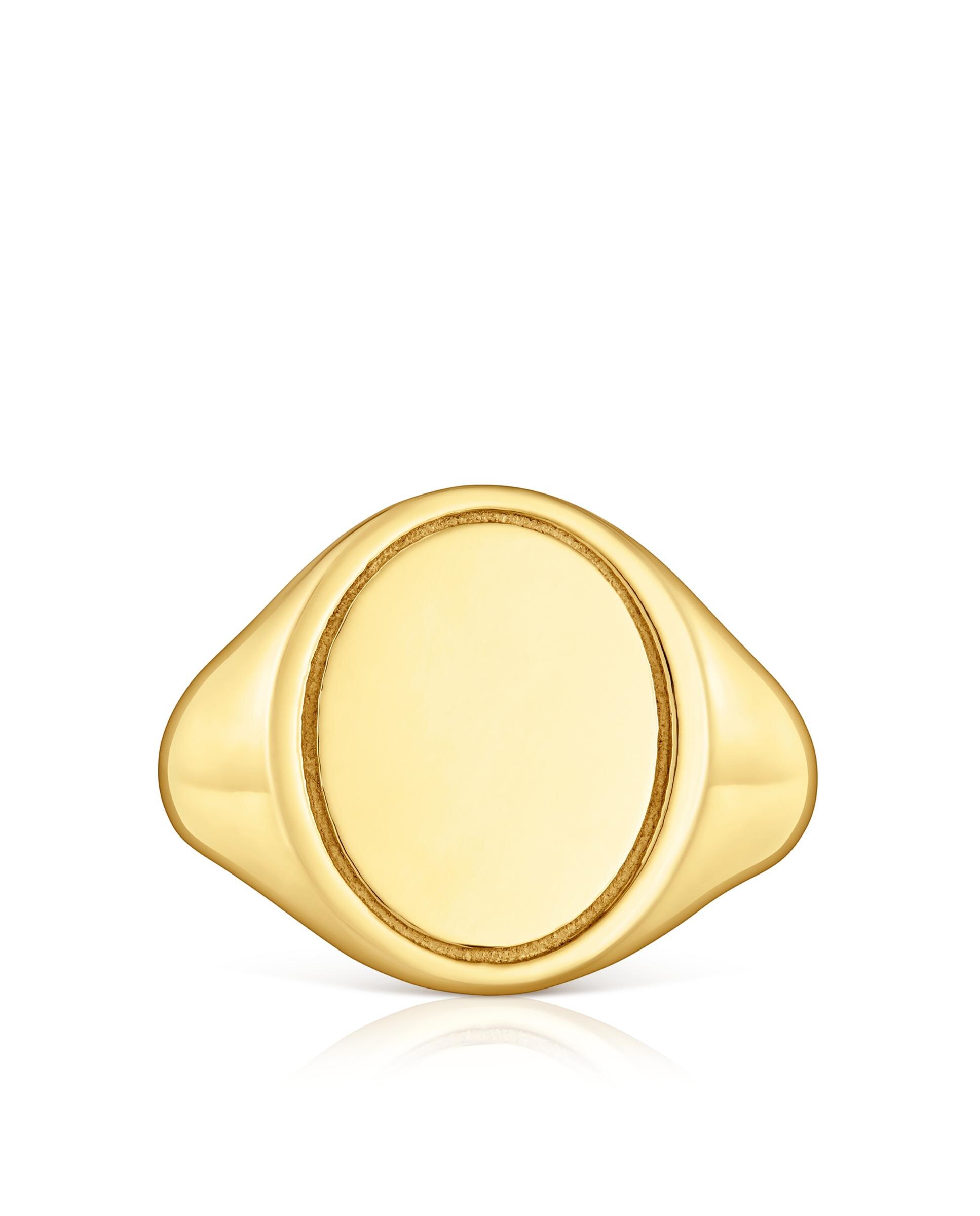 Anel Selo Basics Banhado em Ouro 18 Kt Sobre Prata 16 Mm Dourado-4