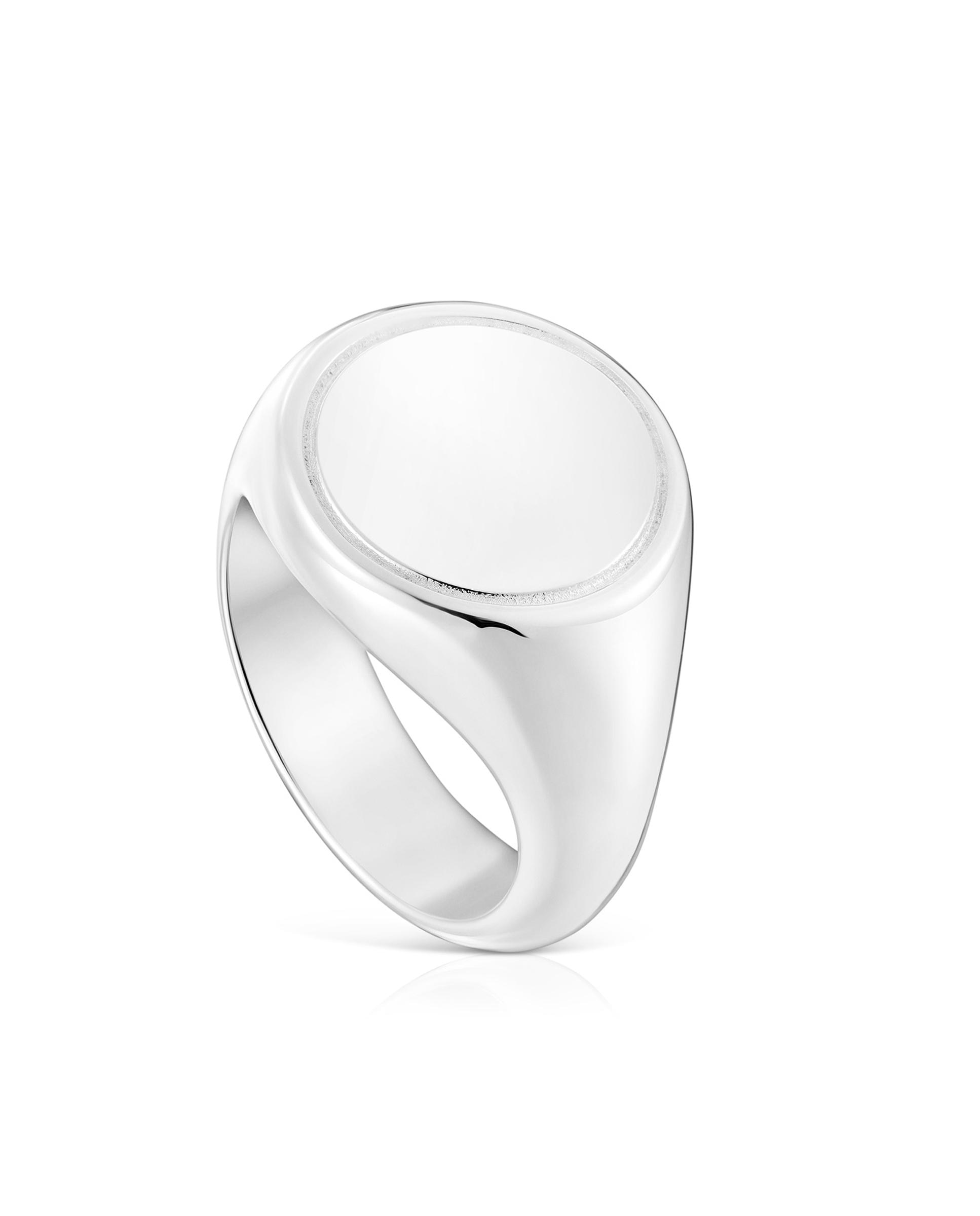 Anel Basics Selo de Prata 15 Mm Prateado-1