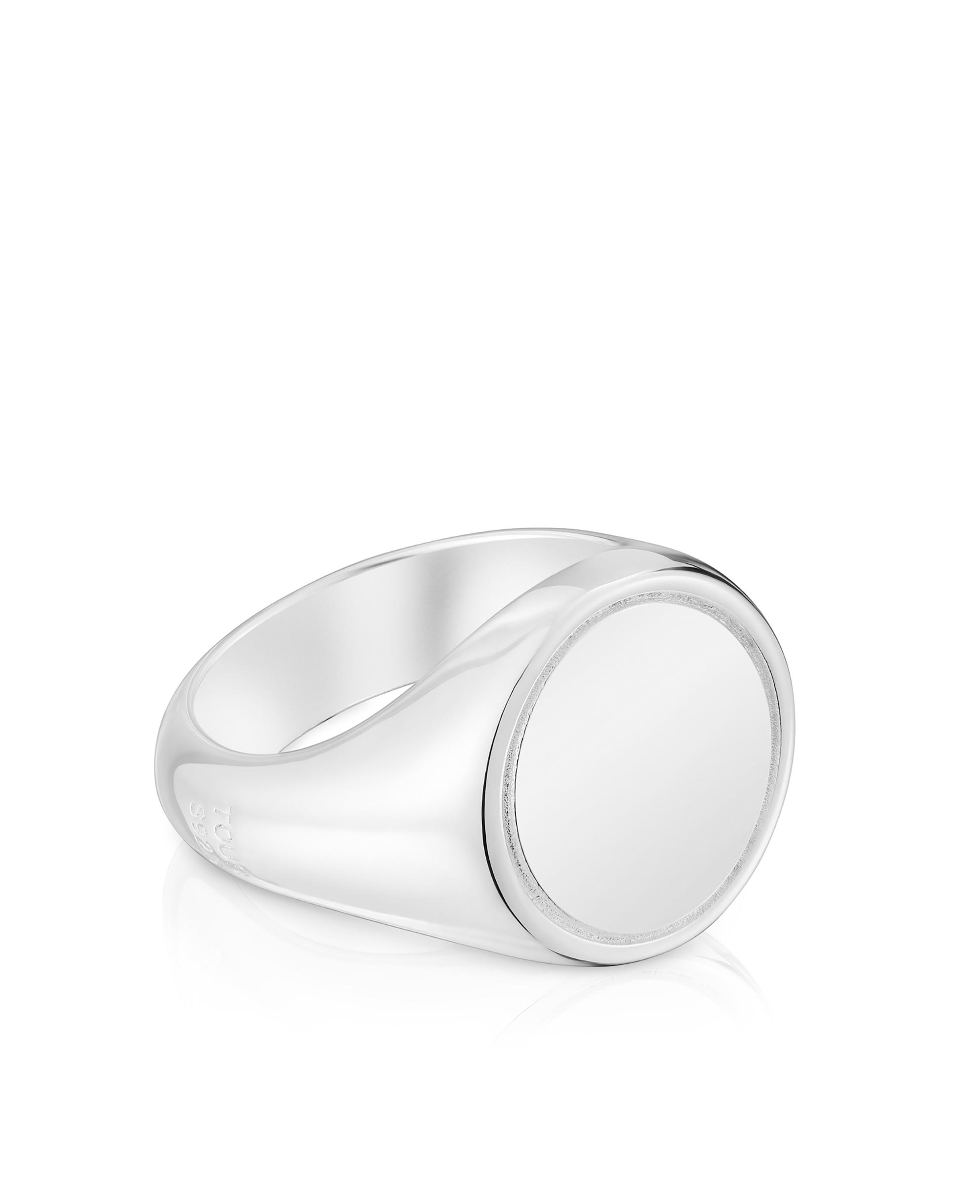 Anel Basics Selo de Prata 15 Mm Prateado-2