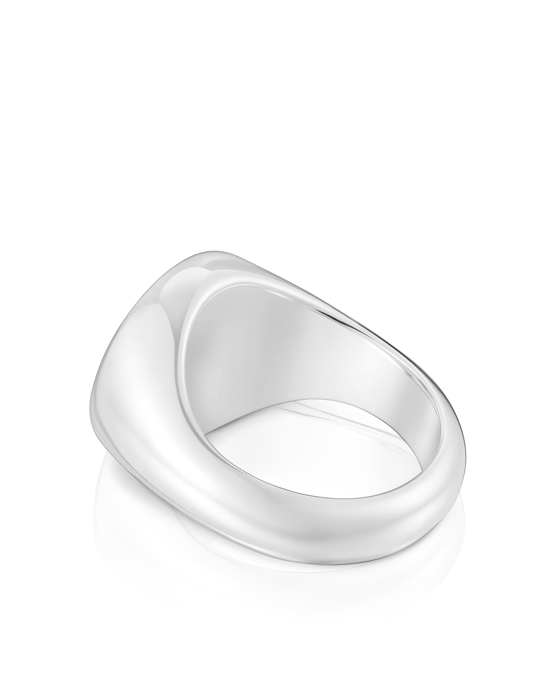 Anel Basics Selo de Prata 15 Mm Prateado-3