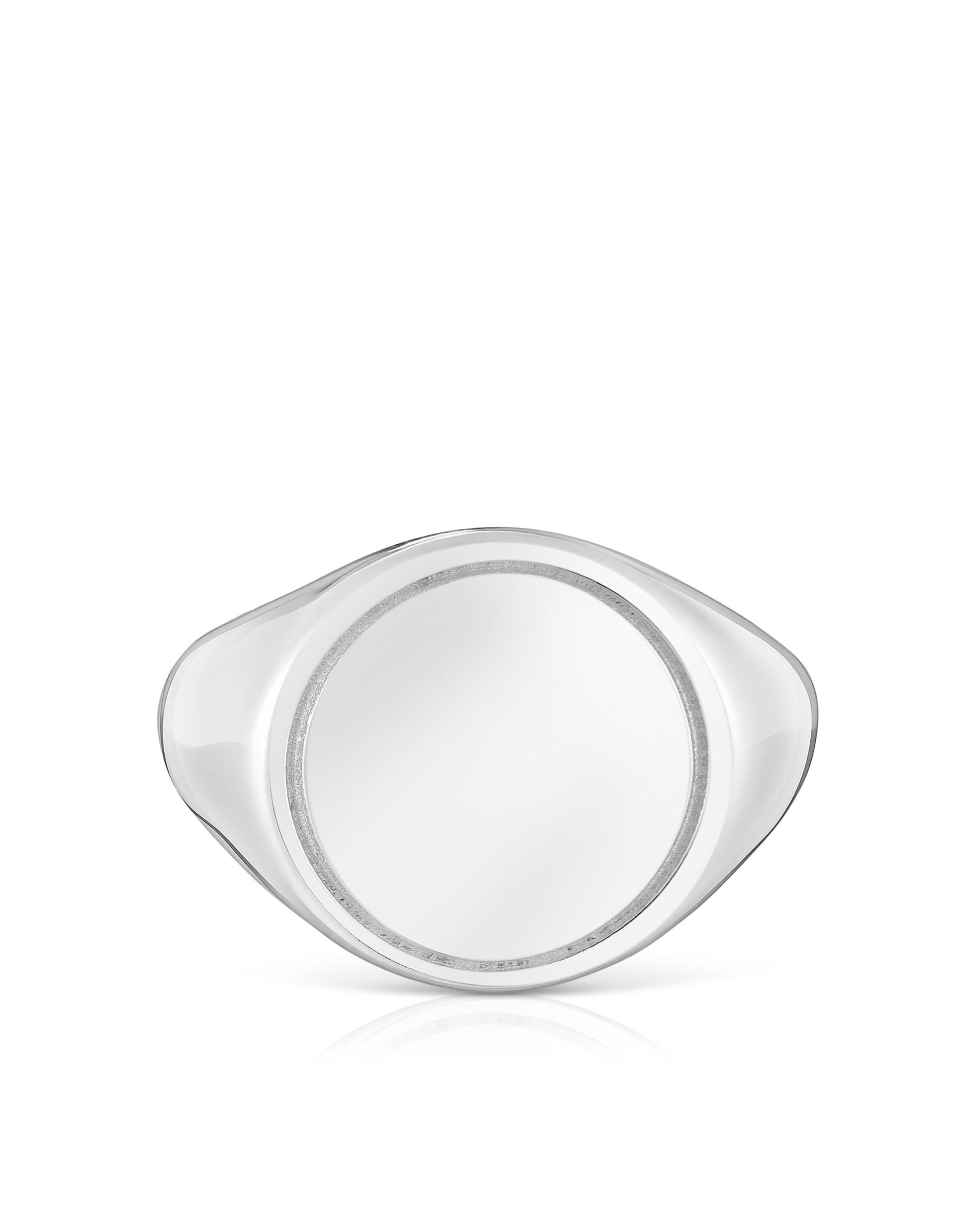 Anel Basics Selo de Prata 15 Mm Prateado-4