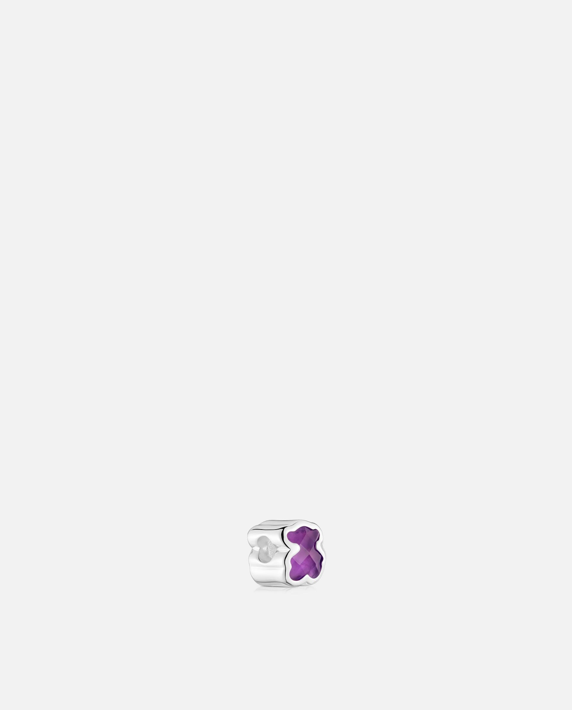 Charm de Mascote Basics de Prata e Ametista de 7 Mm Roxo-2