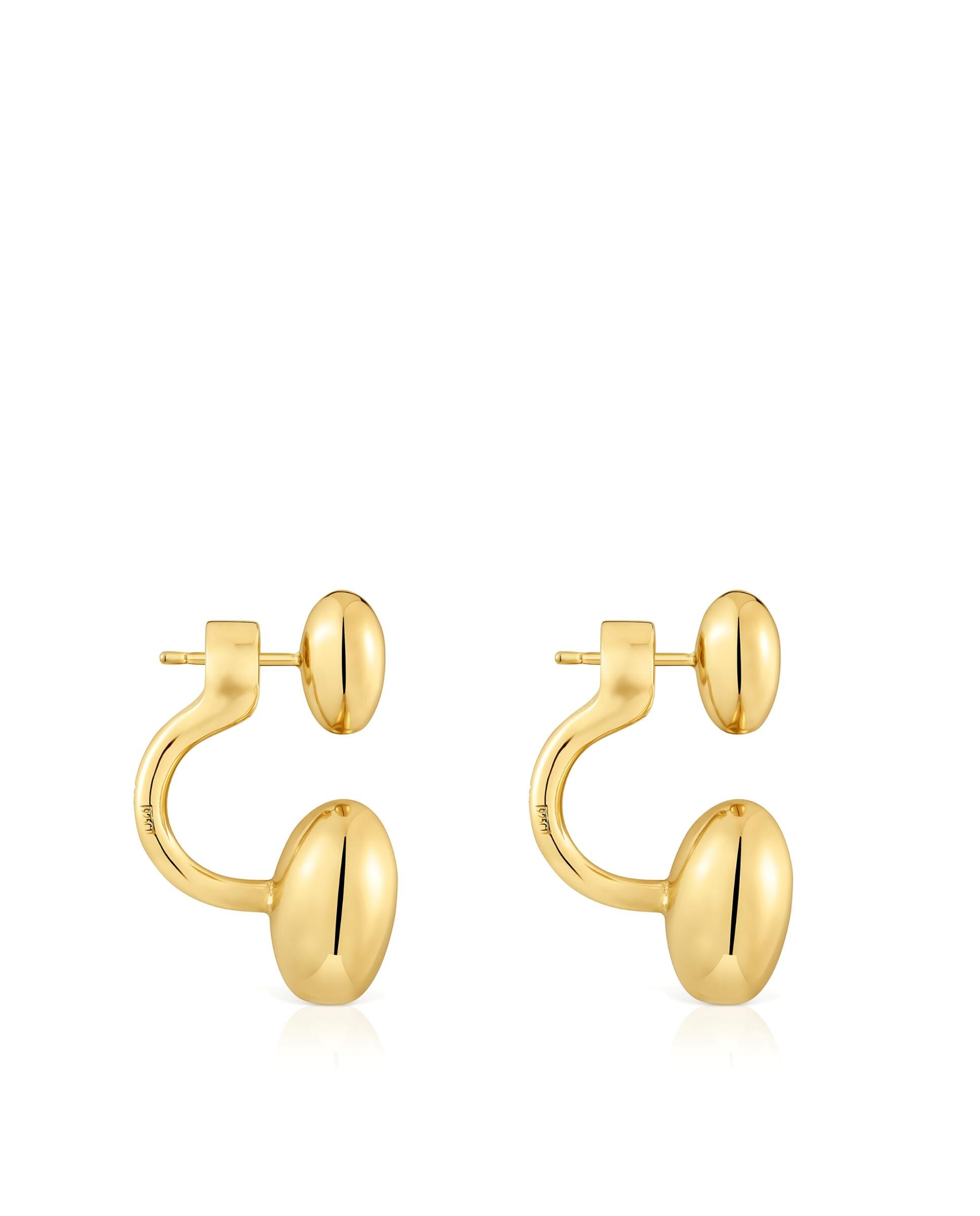 Brincos Compridos Garden Of Love Banhados em Ouro 18 Kt Sobre Prata com Coração Dourado-2