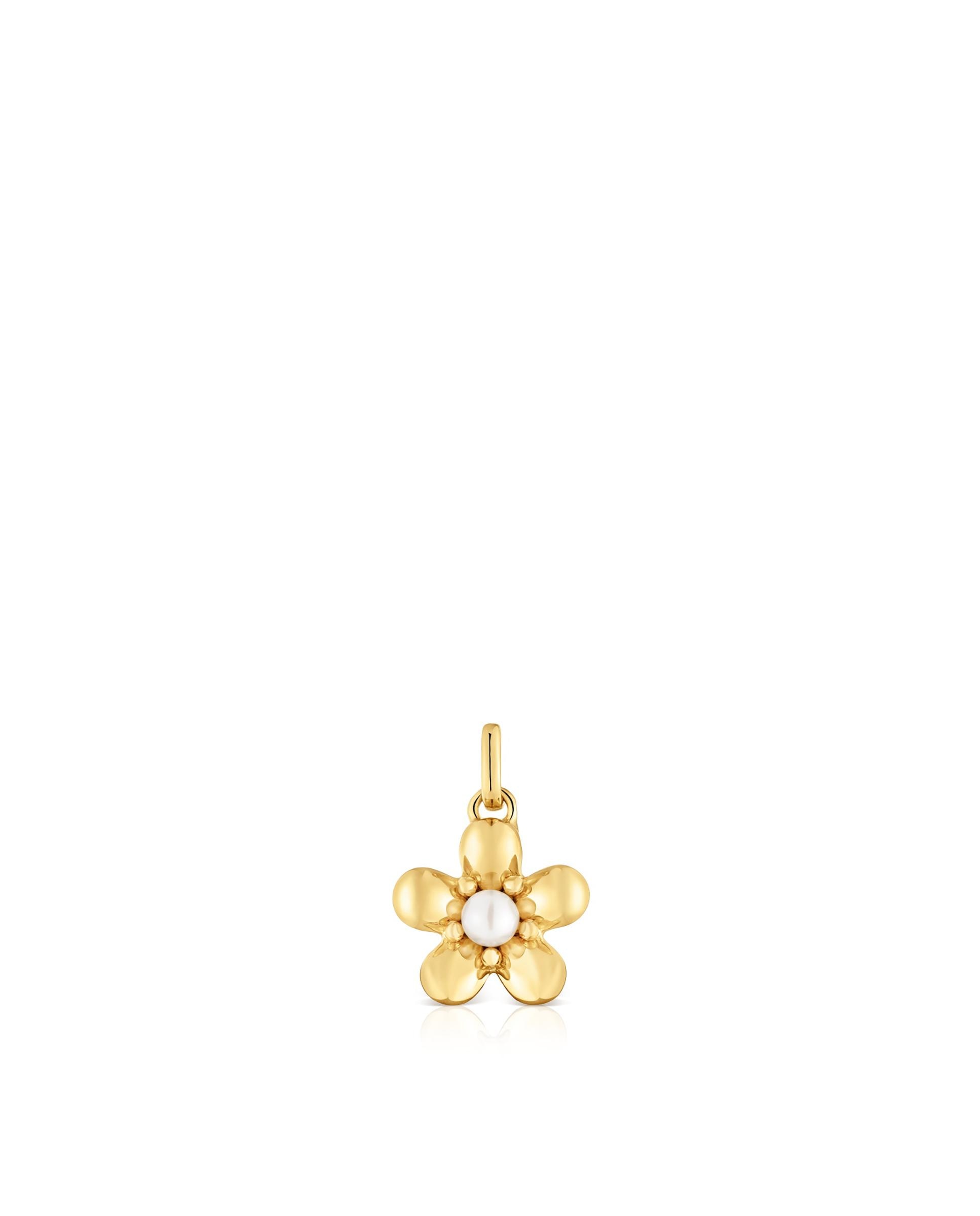 Pendente Daisy de Ouro e Pérolas de 10 Mm Ouro-1