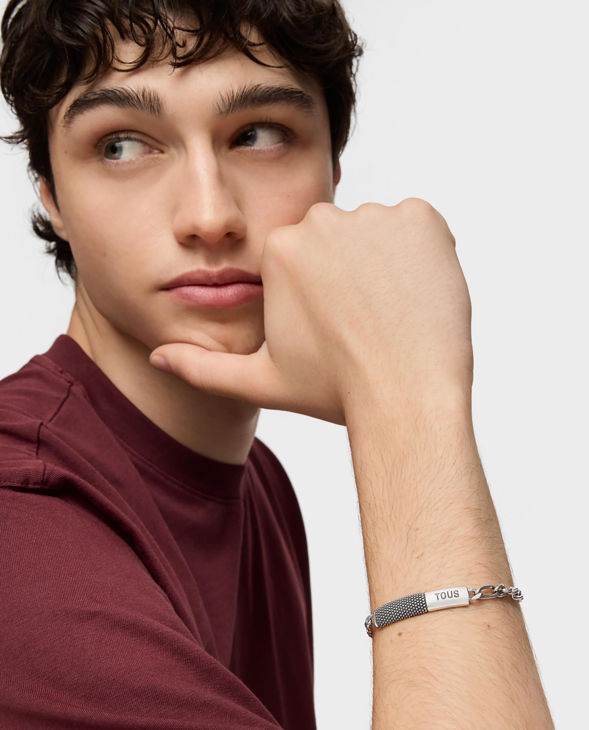 Pulseira Tous Man Corrente de Prata Envelhecida Prateado-4