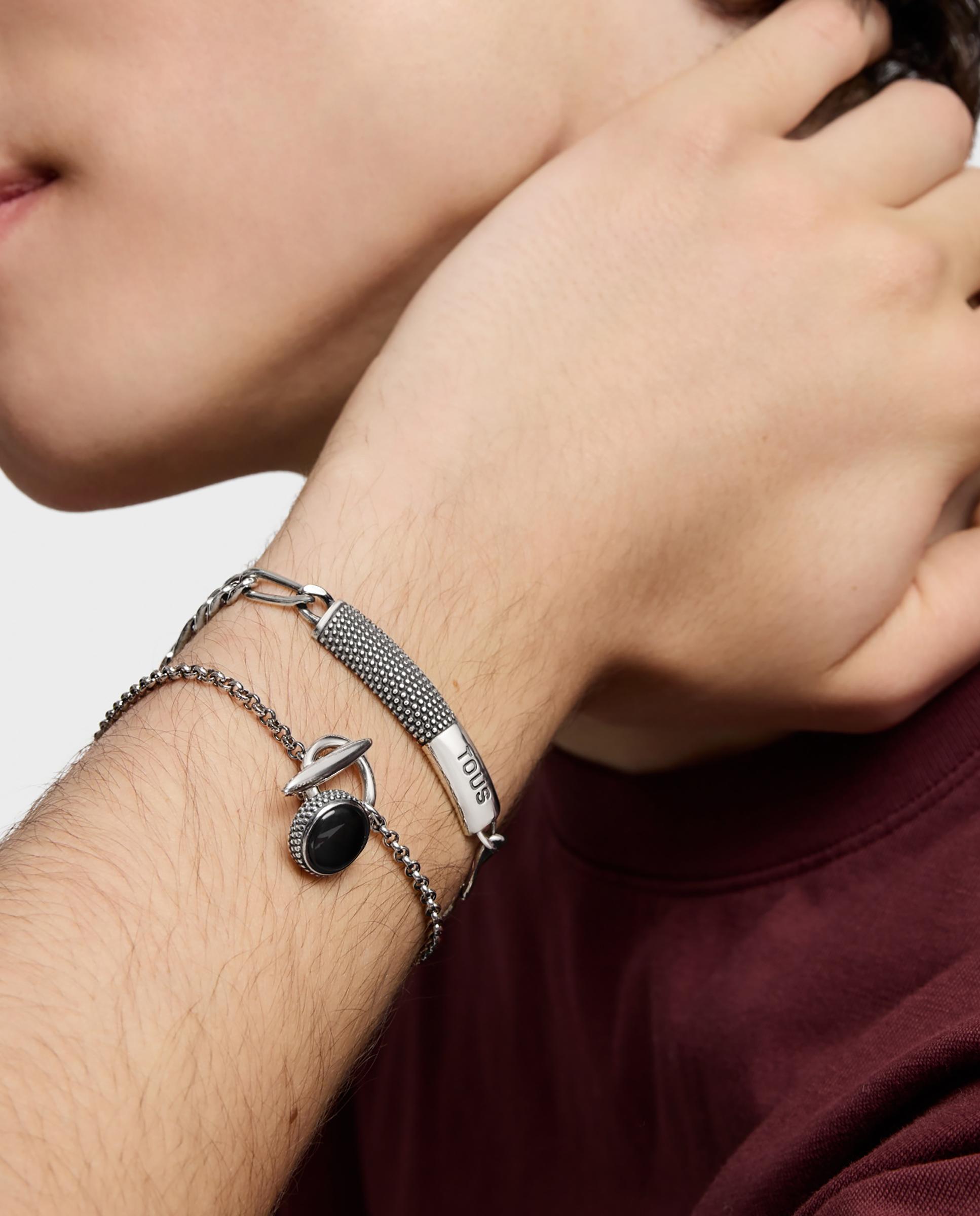 Pulseira Tous Man Corrente de Prata Envelhecida Prateado-5
