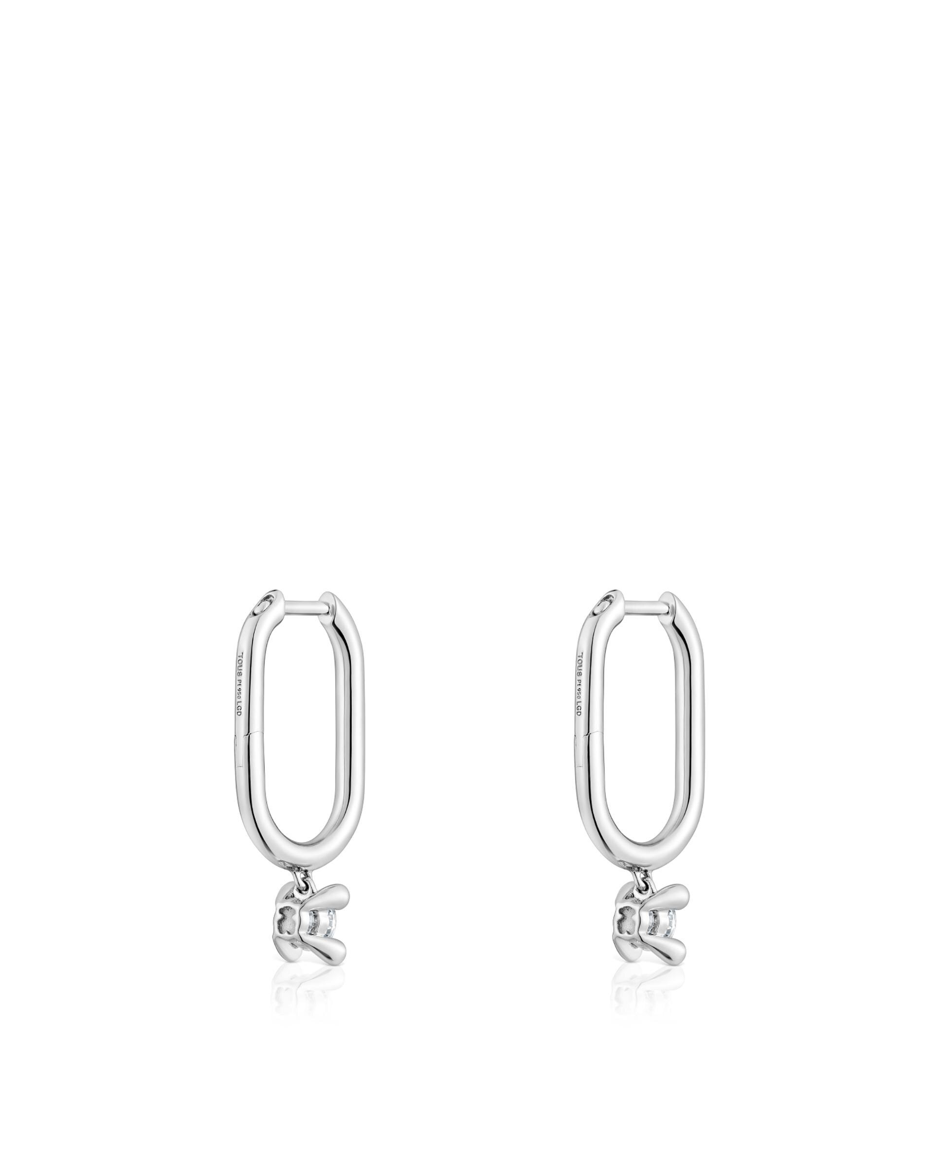 Brincos de Aro Shine Lgd de Platino com Diamantes Criados em Laboratório 0,36 Ct Branco-3
