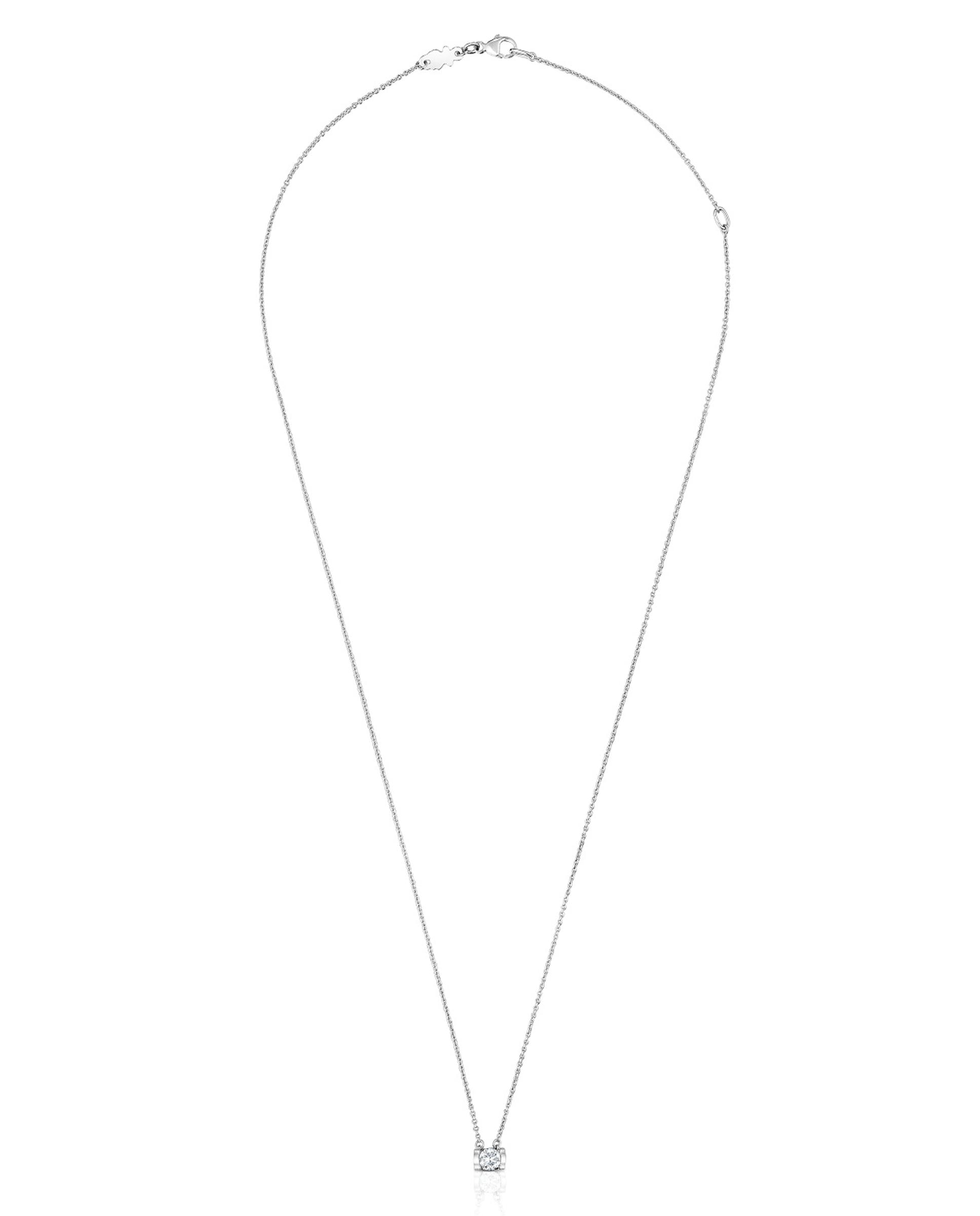 Colar Sweet Diamonds Lgd de Platina com Diamante Tamanho Brilhante Criado em Laboratório 0,25 Ct Prata-1
