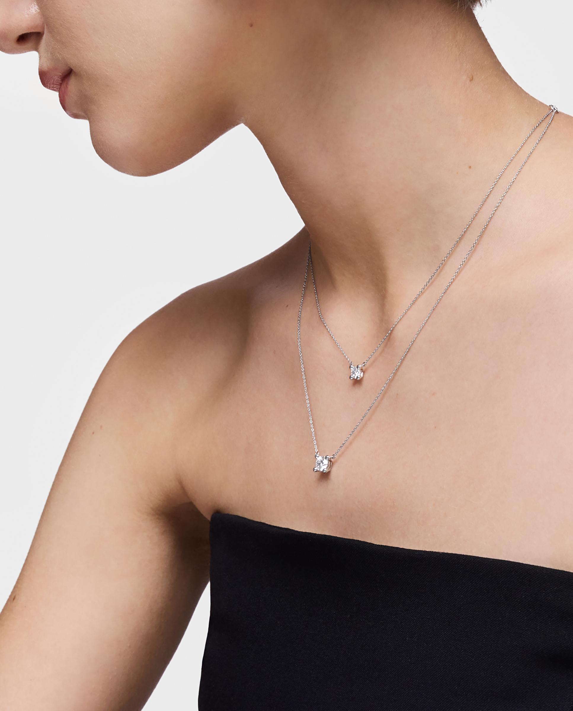 Colar Shine Lgd de Platina com Diamante Criado em Laboratório 0,37 Ct Prata-5
