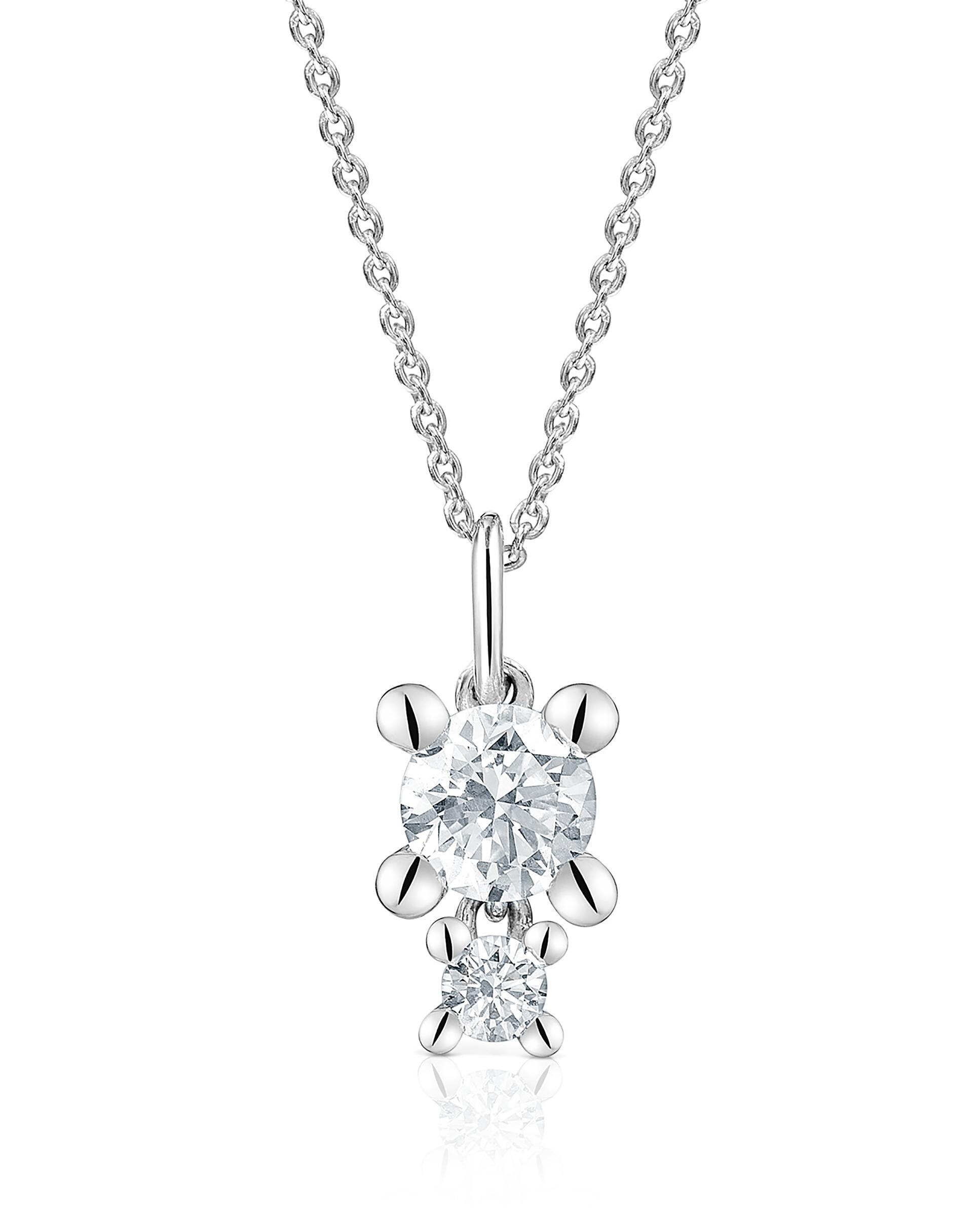 Colar Shine Lgd com Pendente de Platina e Diamantes Criados em Laboratório 0,58 Ct Prata-3