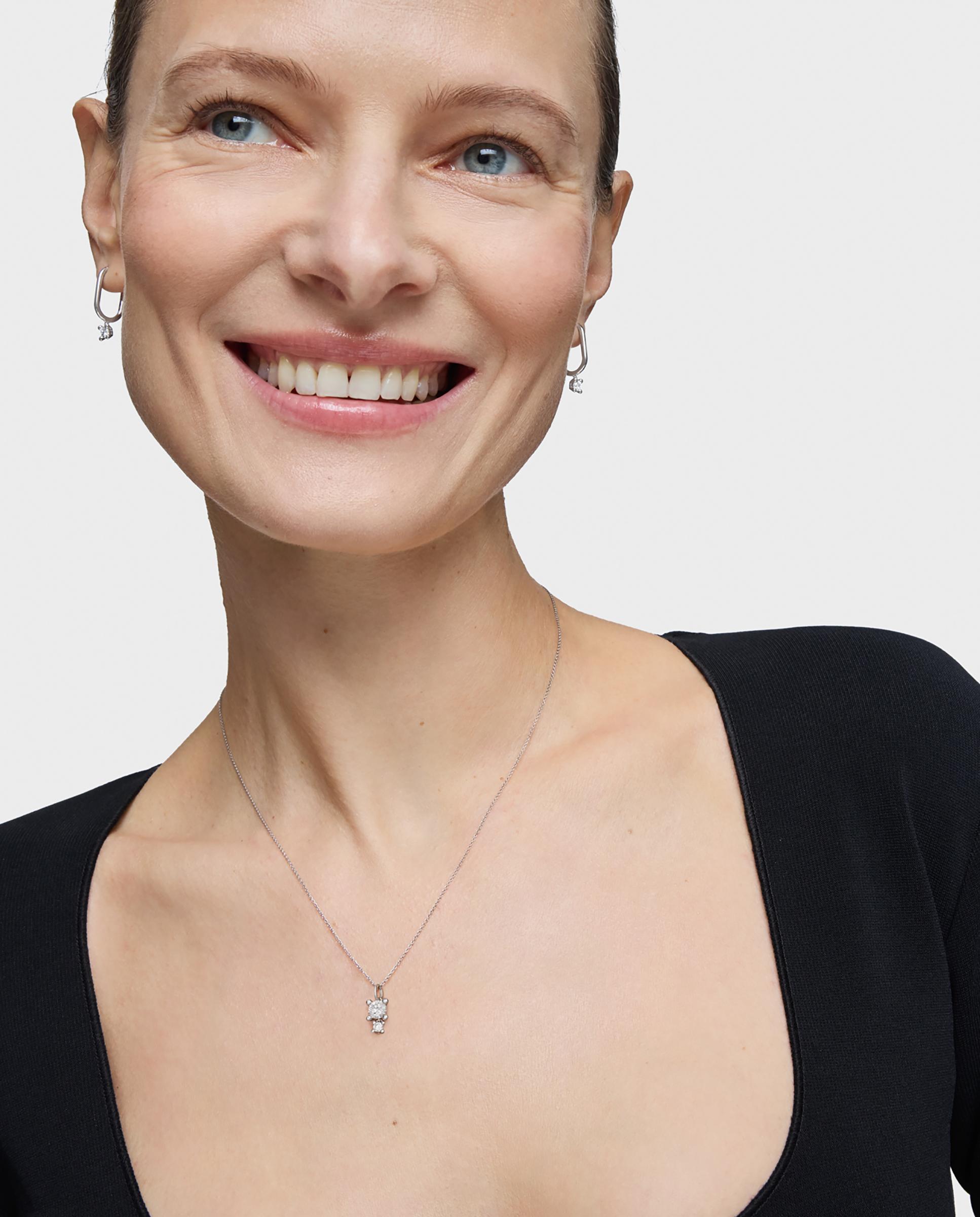 Colar Shine Lgd com Pendente de Platina e Diamantes Criados em Laboratório 0,58 Ct Prata-4