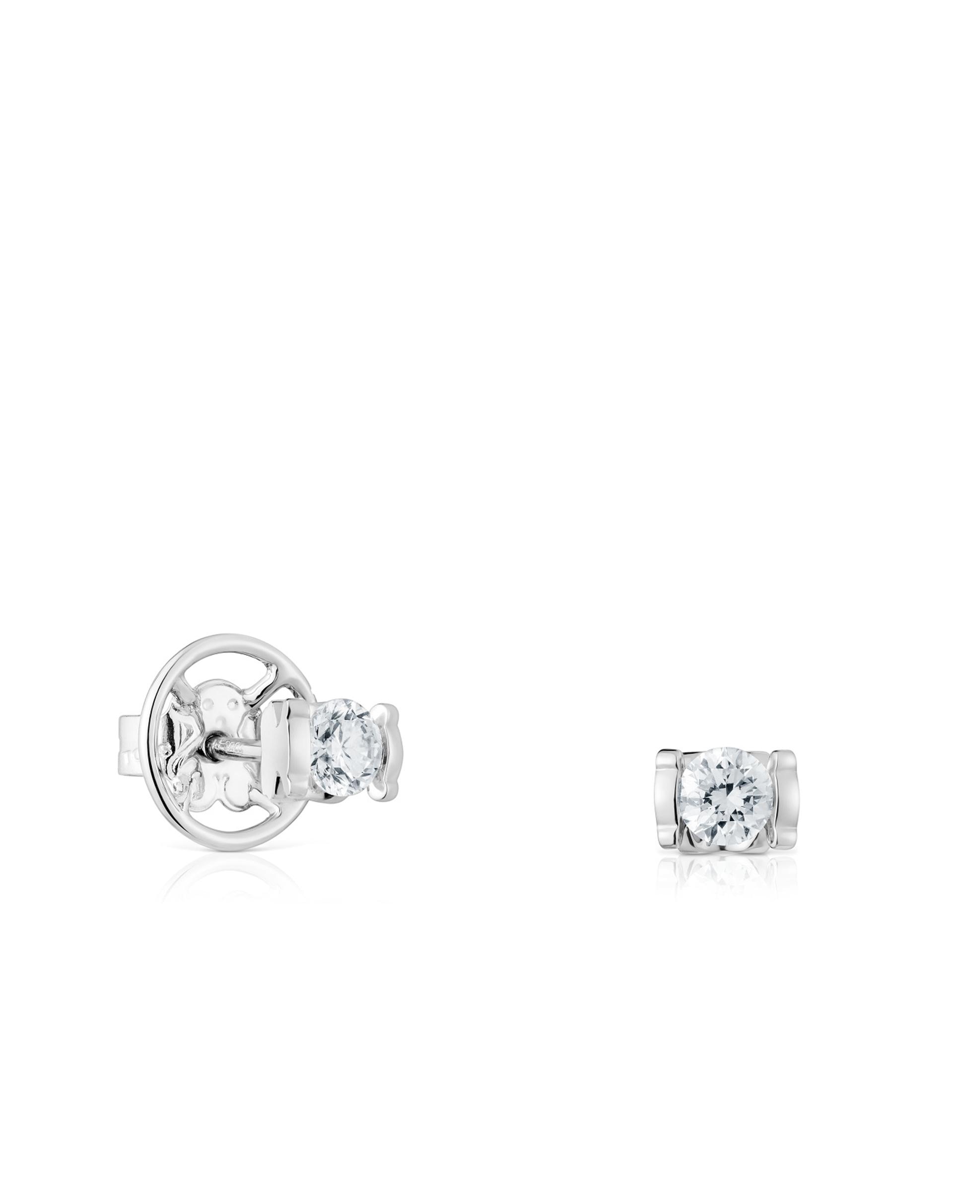 Brincos Sweet Diamonds Lgd Curtos de Platina com Diamantes Criados em Laboratório 0,50 Ct Prata-1