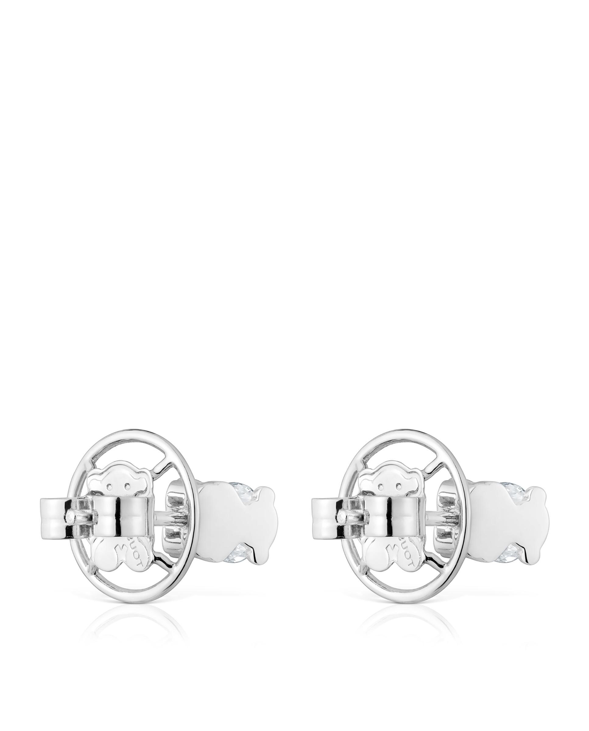 Brincos Sweet Diamonds Lgd Curtos de Platina com Diamantes Criados em Laboratório 1,00 Ct Prata-3