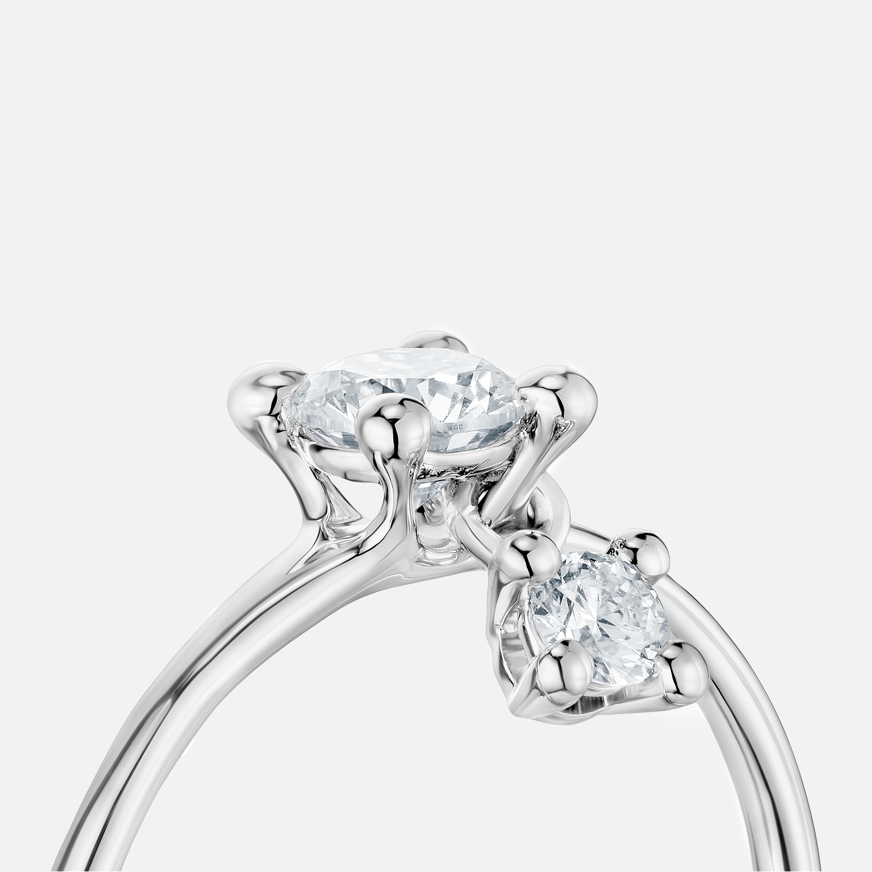 Anel Solitário Shine Lgd com Pendentes de Platina de Diamantes Criados em Laboratório 0,45 Ct Branco-4