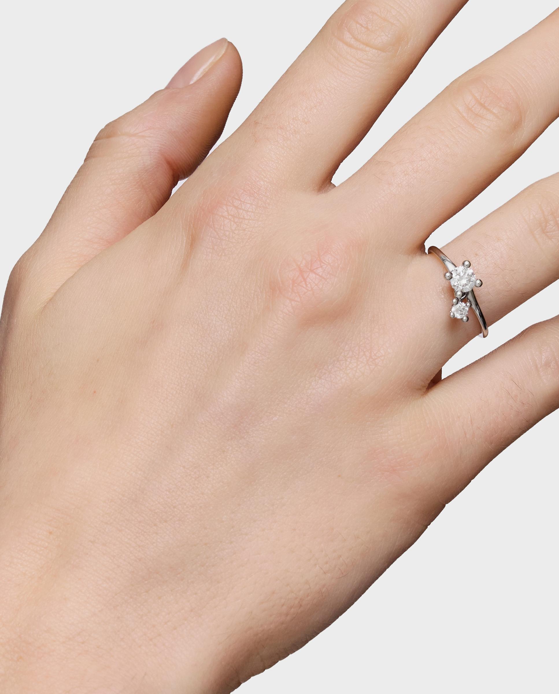 Anel Solitário Shine Lgd com Pendentes de Platina de Diamantes Criados em Laboratório 0,45 Ct Branco-7