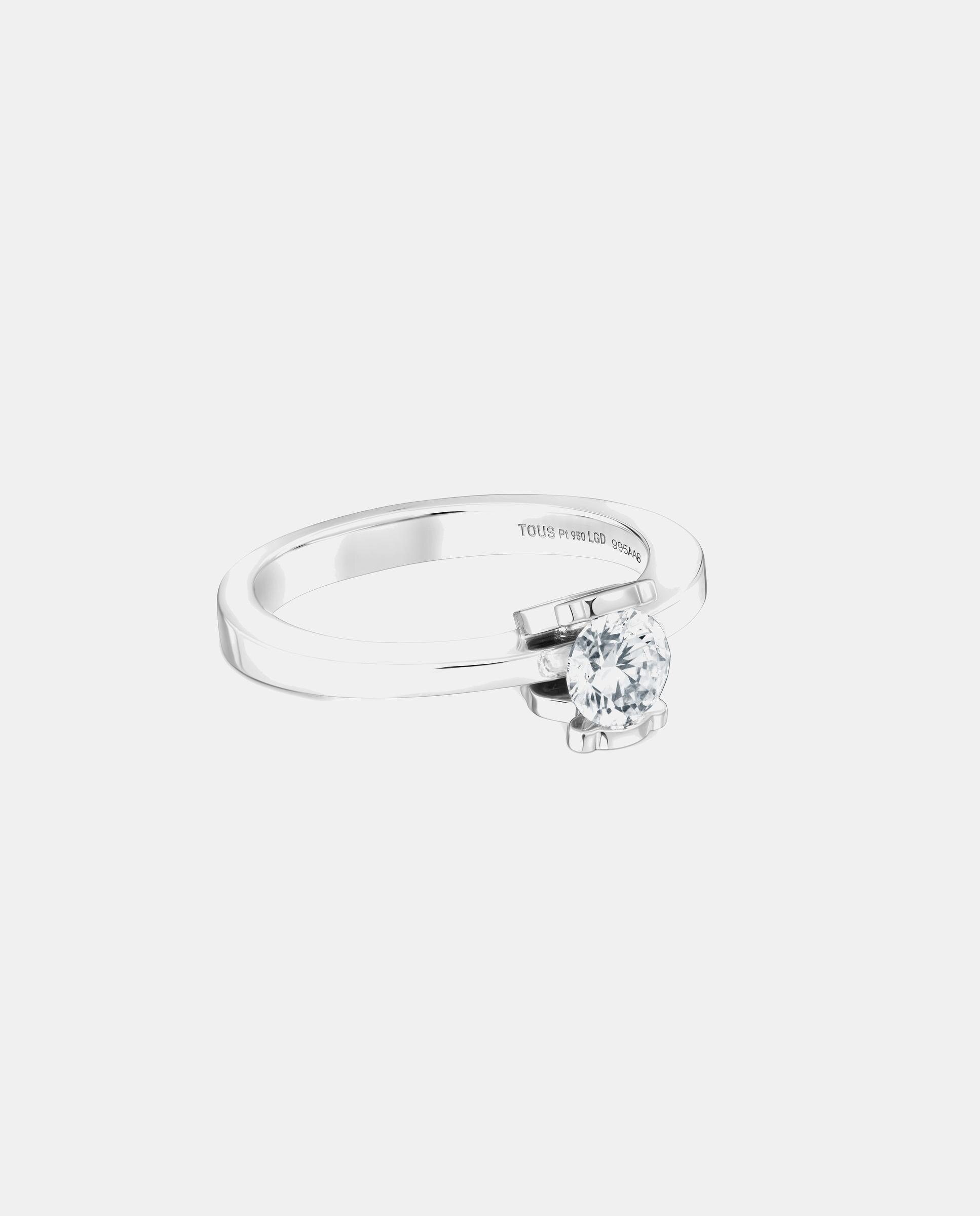 Anel Solitário Sweet Diamonds Lgd de Platina com Diamante Criado em Laboratório de 0,50 Ct Branco-2