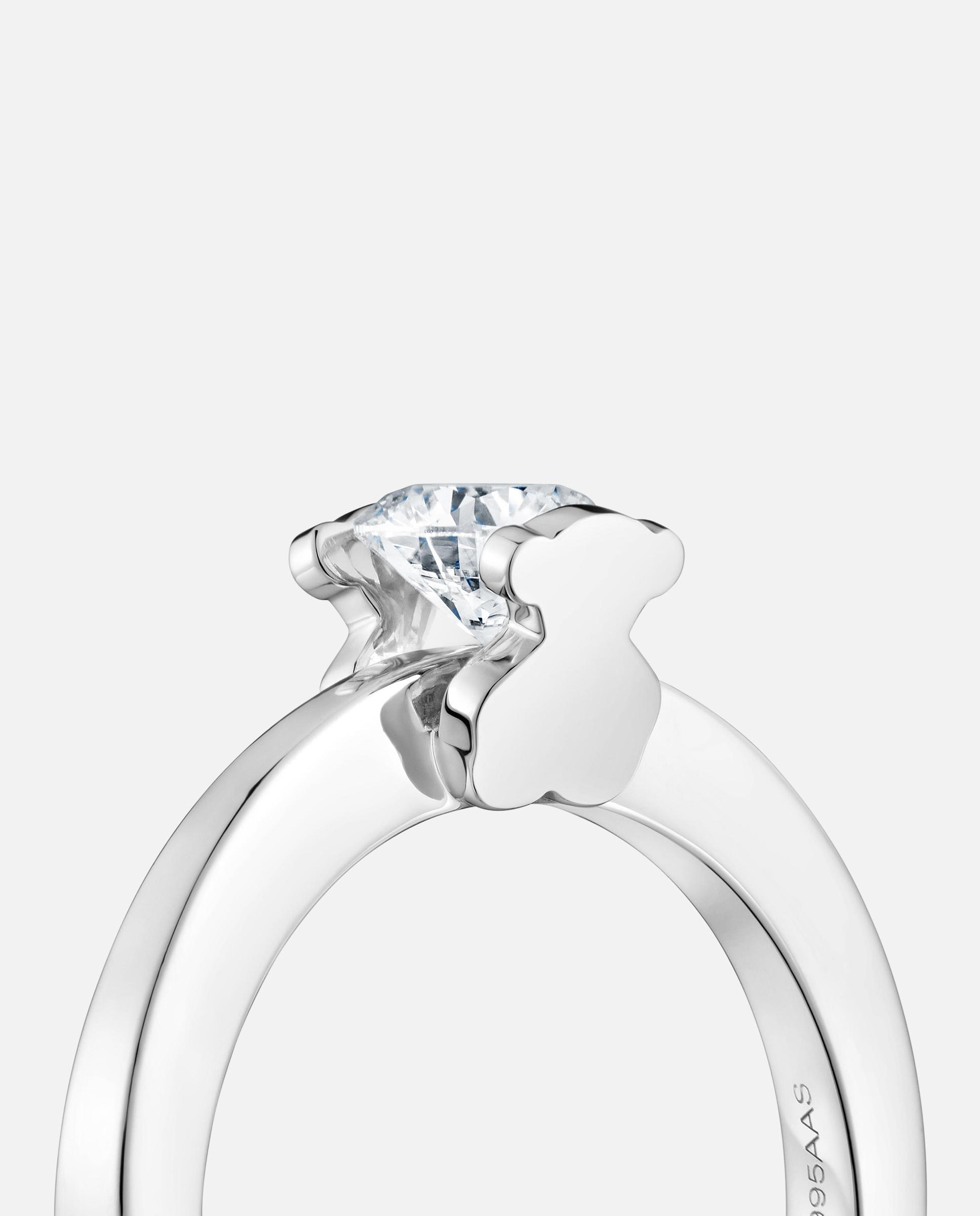 Anel Solitário Sweet Diamonds Lgd de Platina com Diamante Criado em Laboratório de 0,50 Ct Branco-5