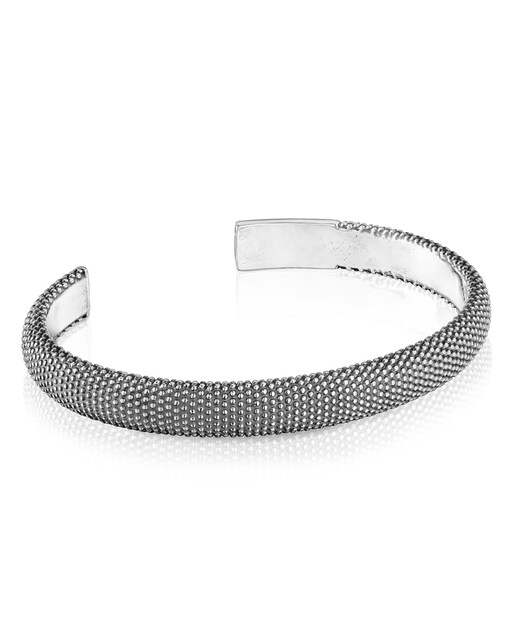 Imagem 0 de Pulseira Tous Man Escrava de Prata Envelhecida com Textura