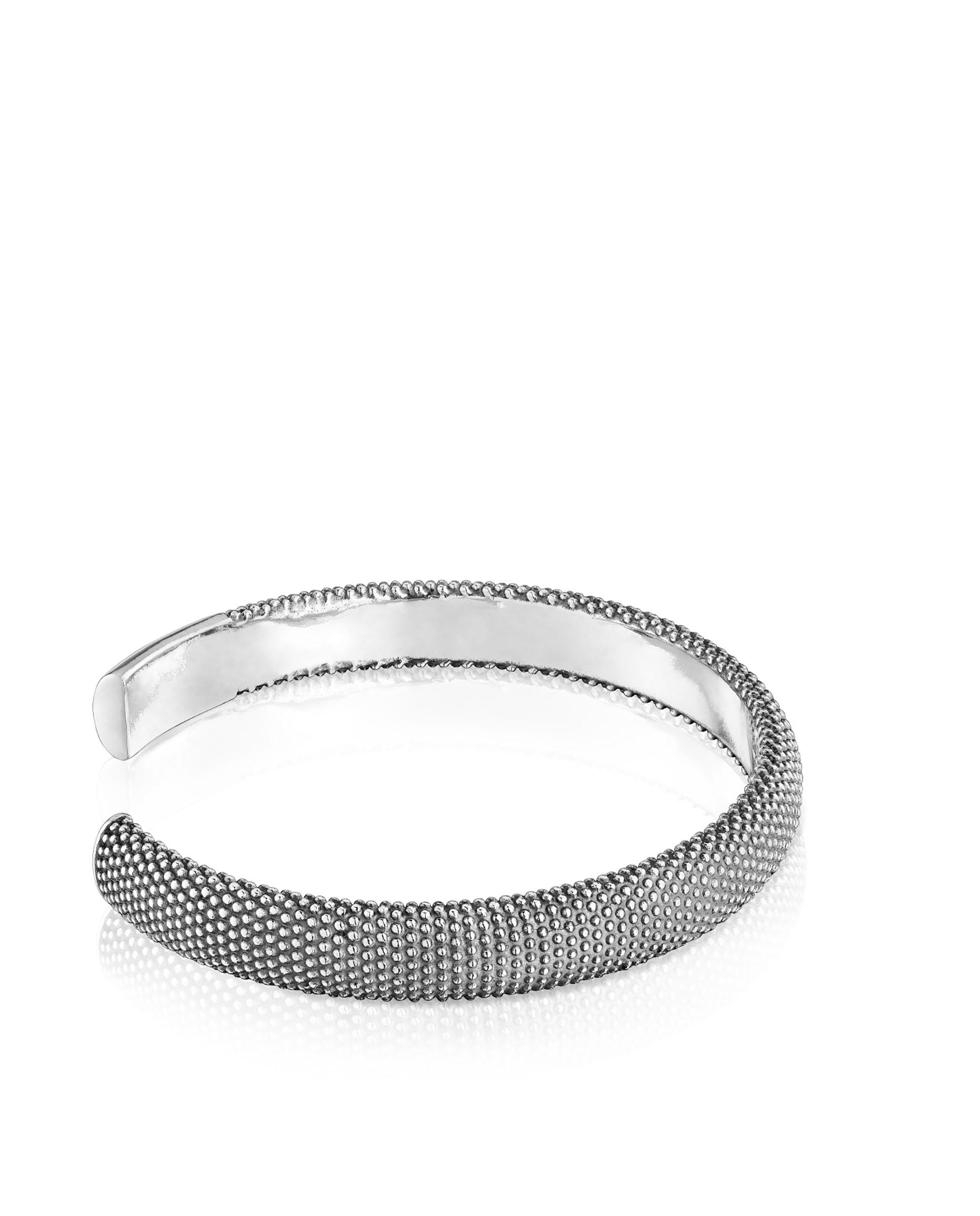 Pulseira Tous Man Escrava de Prata Envelhecida com Textura Prateado-2