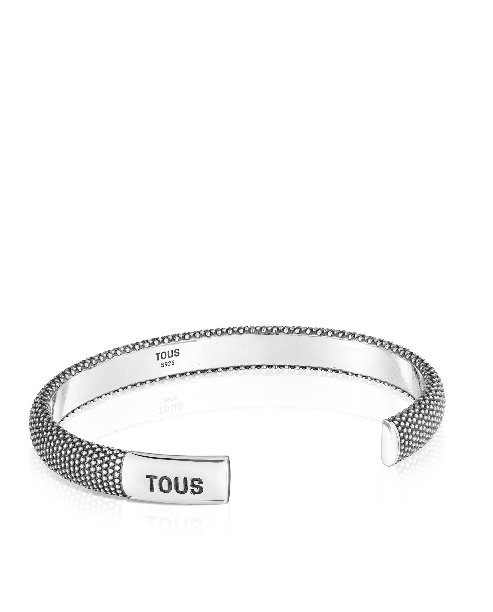 Pulseira Tous Man Escrava de Prata Envelhecida com Textura Prateado-3