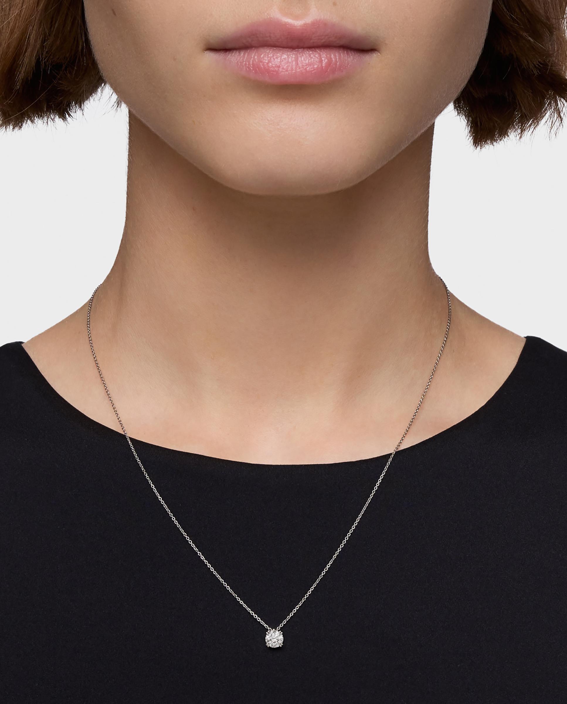 Colar de Platina com Diamante Lapidação Brilhante Criado em Laboratório 0,50 Ct Tous Essentials Lgd Branco-5