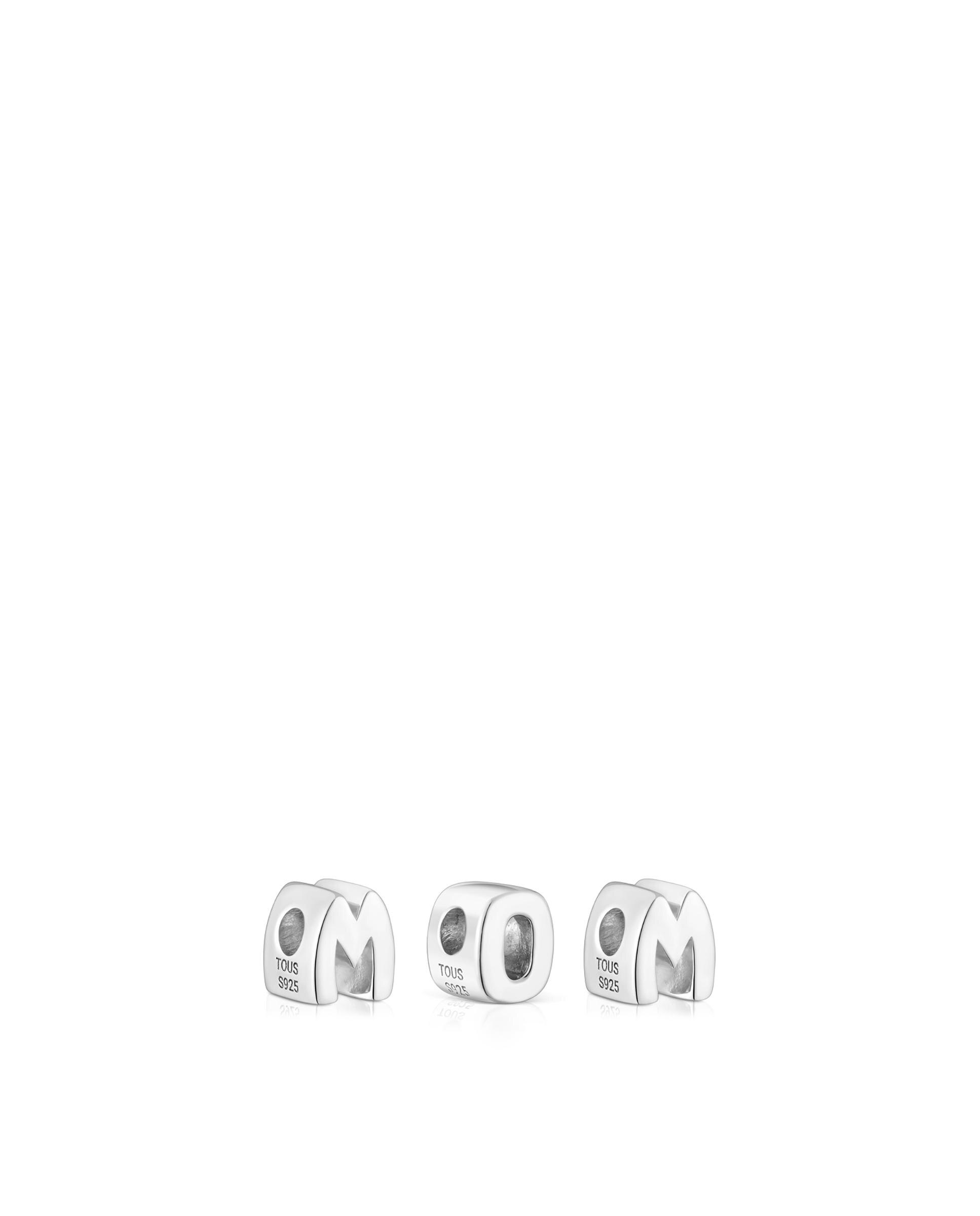 Charms de Três Letras Tous Mom de Prata Prateado-3