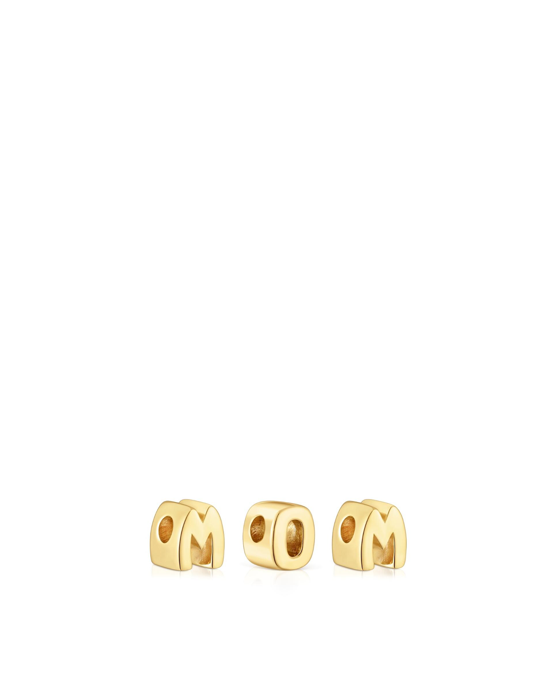 Pendente de Três Letras Tous Mom de Prata Dourado-2