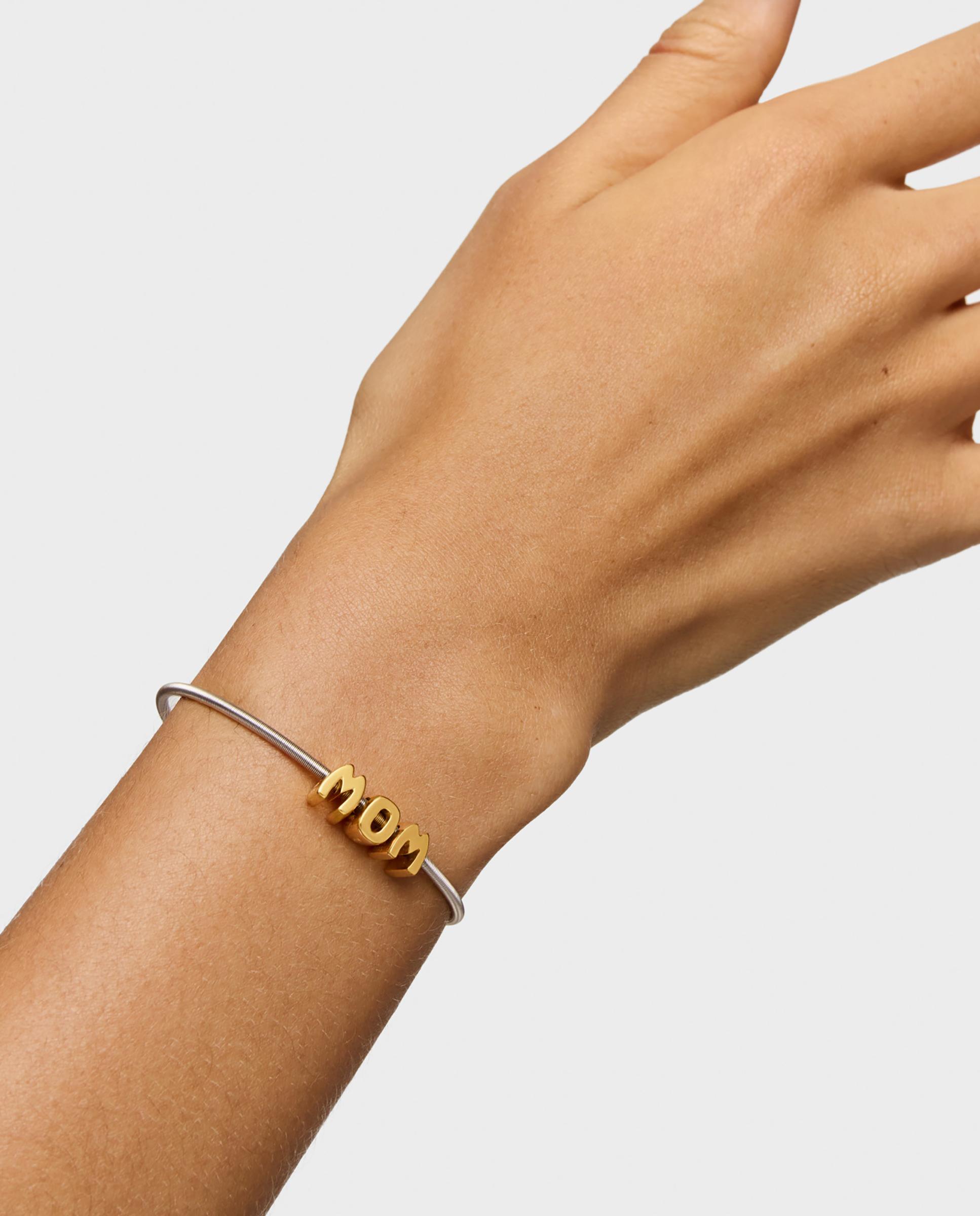 Pendente de Três Letras Tous Mom de Prata Dourado-5