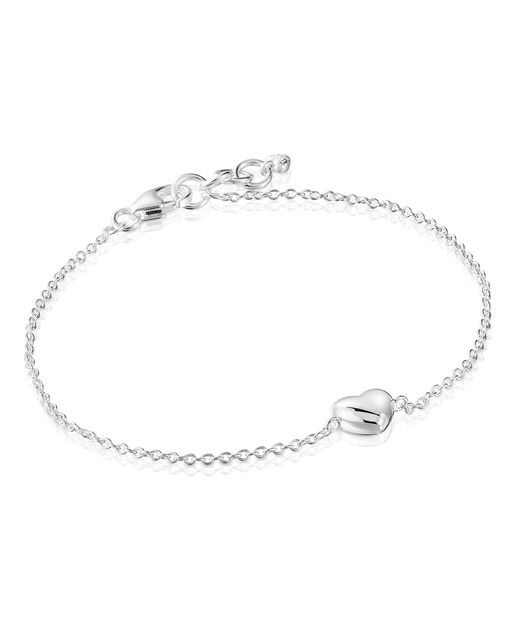 Imagem 0 de Pulseira Corrente Garden Of Love de Prata com Coração