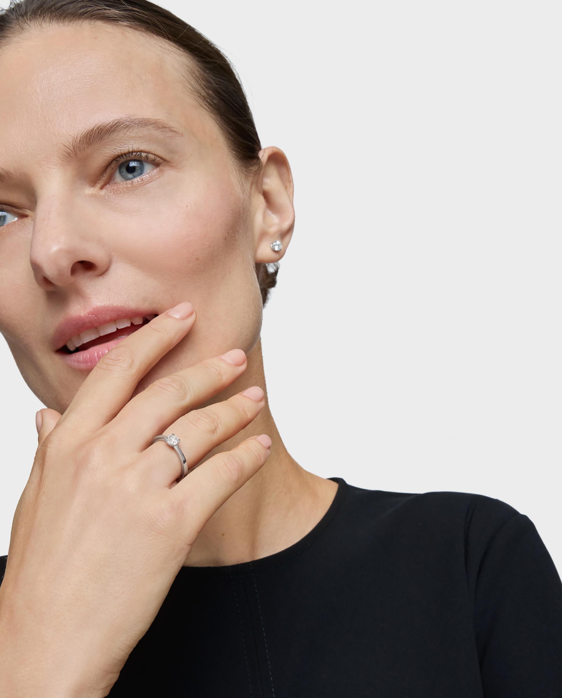 Anel Solitário Essentials Lgd de Platina com Diamante Criado em Laboratório de 0,50 Ct Branco-4