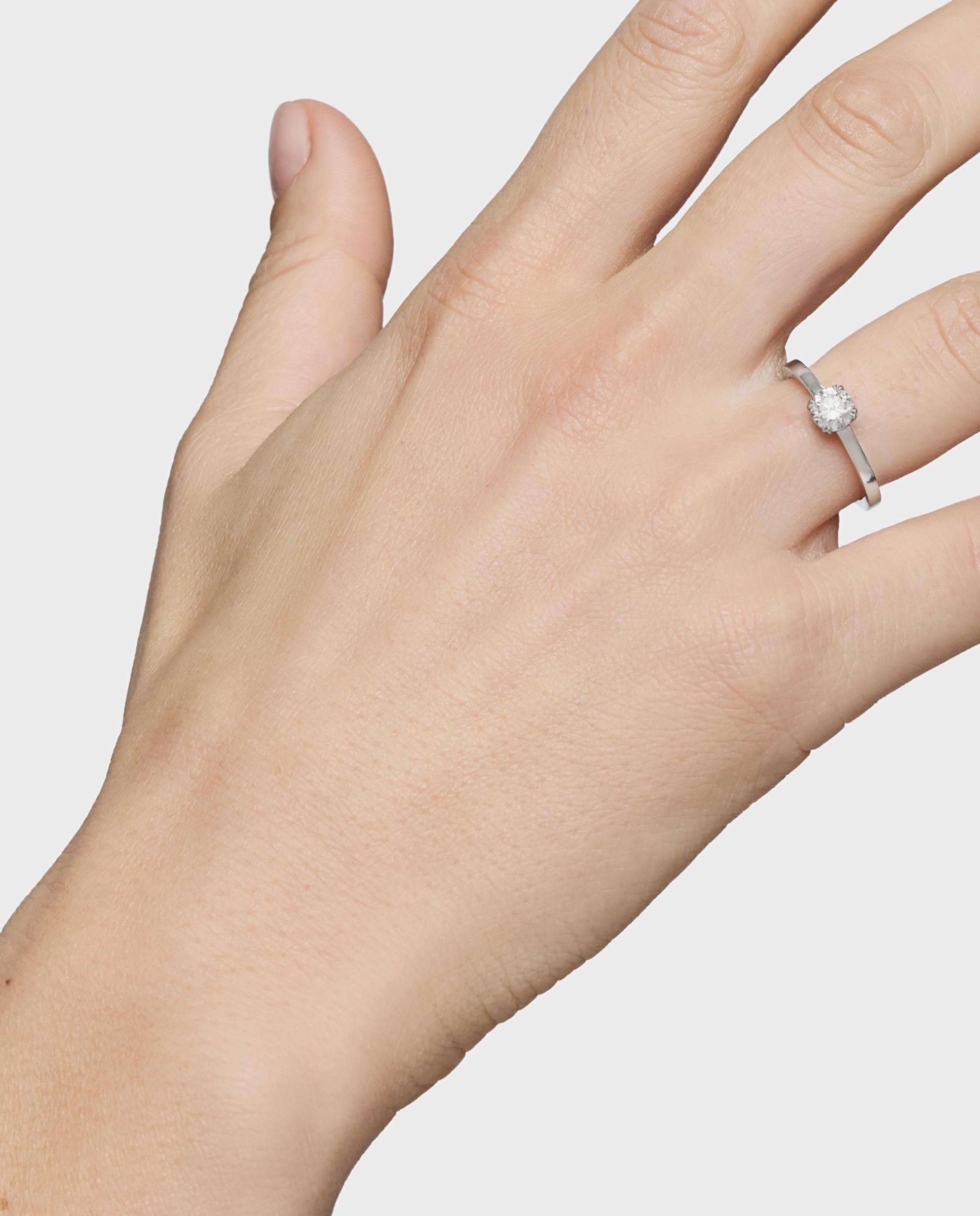 Anel Solitário Essentials Lgd de Platina com Diamante Criado em Laboratório de 0,50 Ct Branco-6