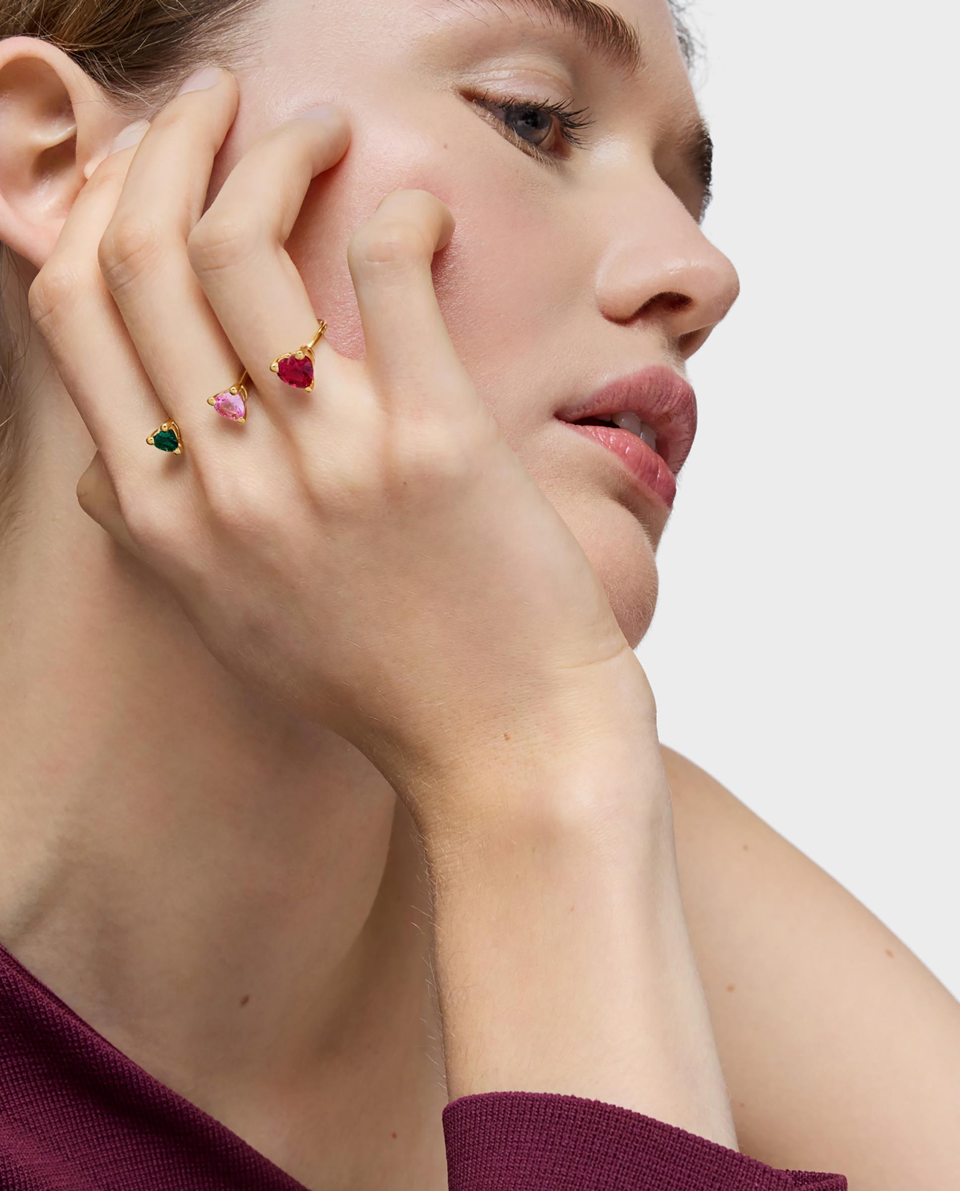 Anel com Pedras Aberto Duplo Garden Of Love Lgg Banhado a Ouro 18 Kt Sobre Prata e Gemas Criadas em Laboratório Multicolor-4