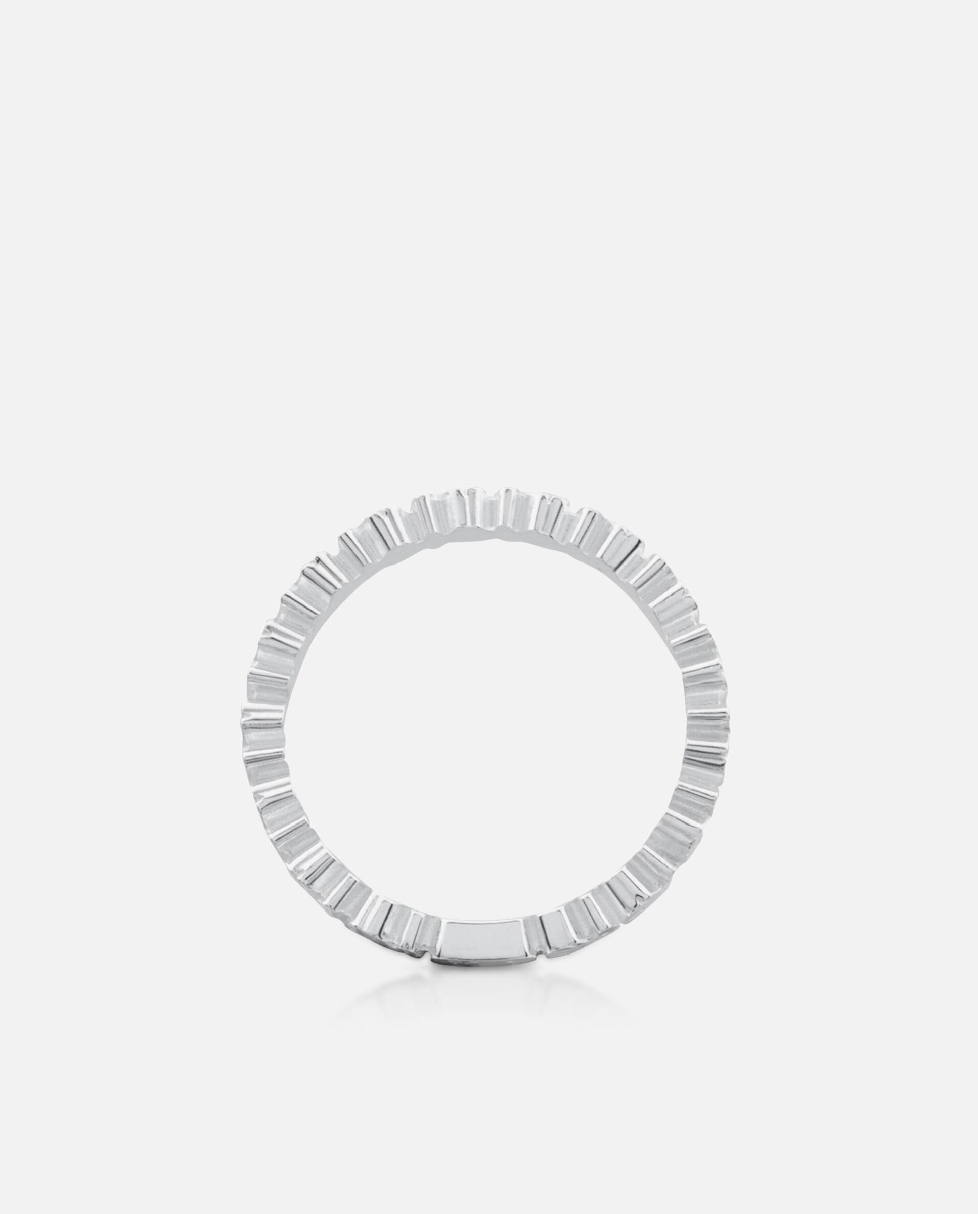 Anel de Prata Straight com Ursos Prateado-2