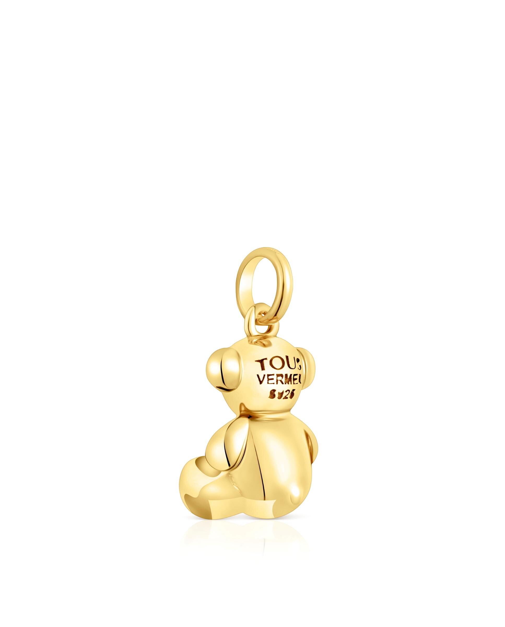 Pendente Bold Bear Urso Médio Banhado em Ouro 18 Kt Sobre Prata Dourado-3