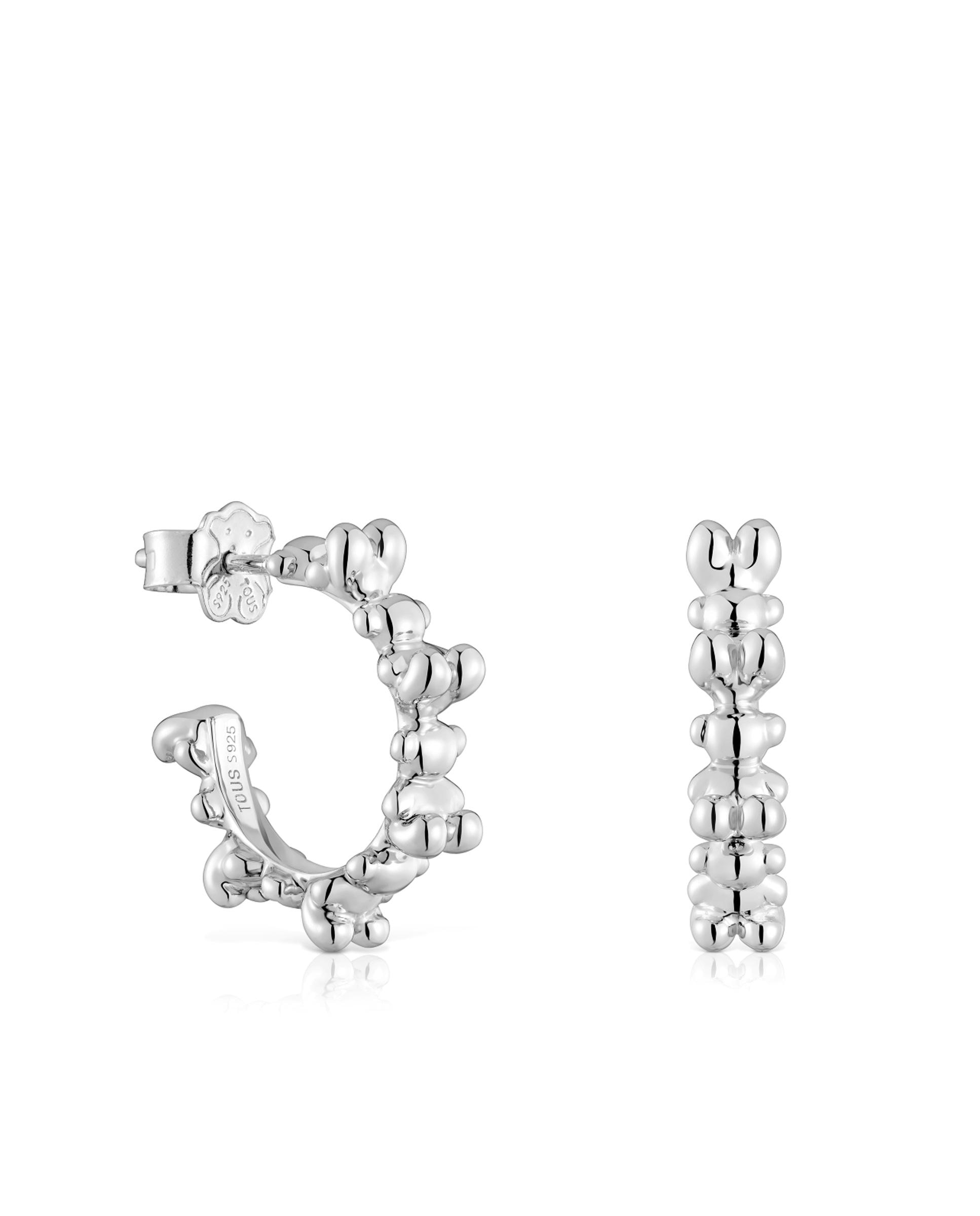 Brincos de Aro Bold Bear de Prata Prateado-1